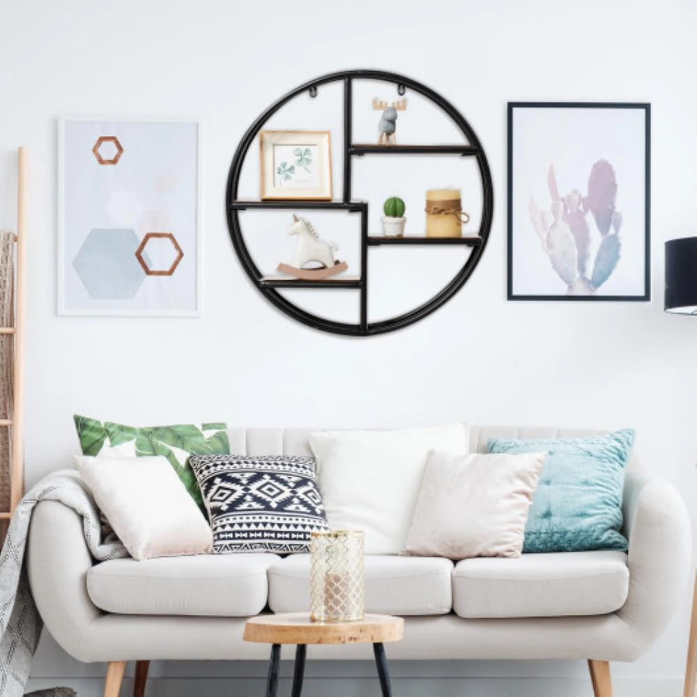 Hivvago Hanging Storage Shelf Circular Wall-Mounted 4-Tier Rack