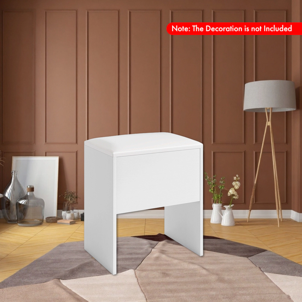 Hivvago Flip-Top Storage Vanity Stool with Cushioned Padded Seat