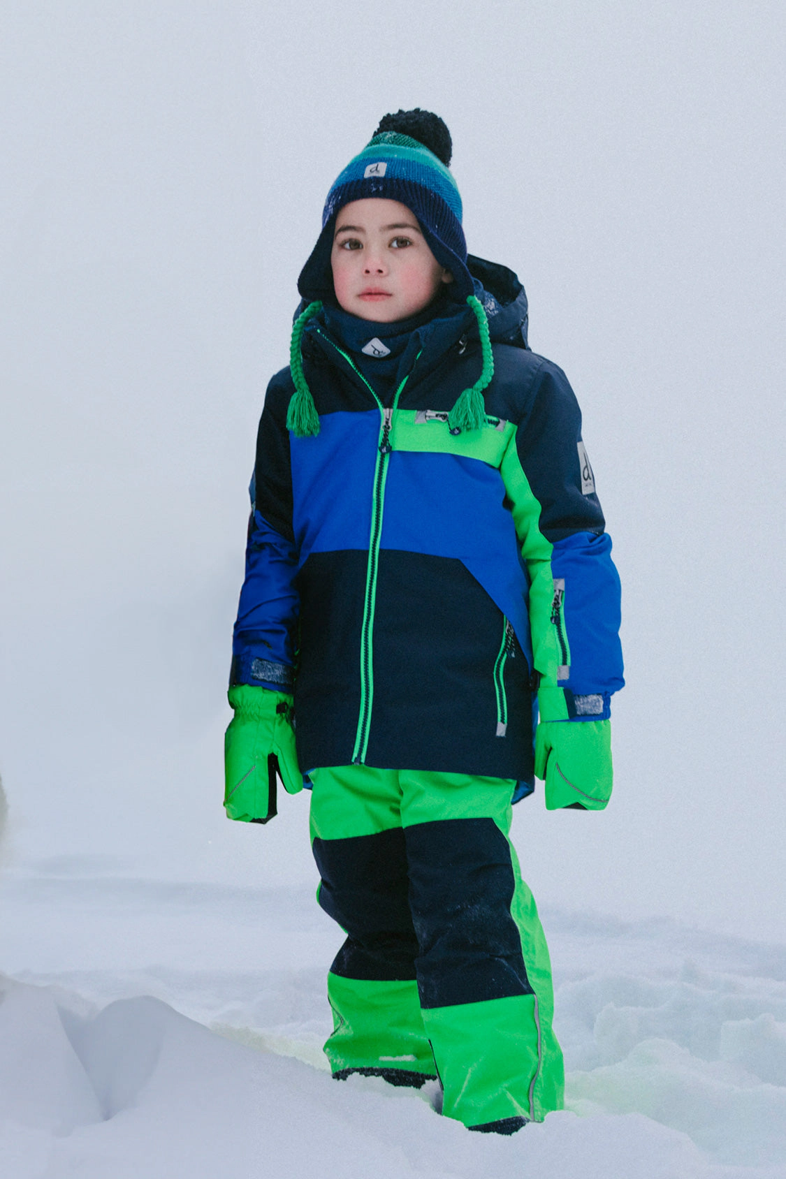 Deux par Boys Colorblock Two Piece Play Snowsuit with Hooded Jacket and Snow Pants