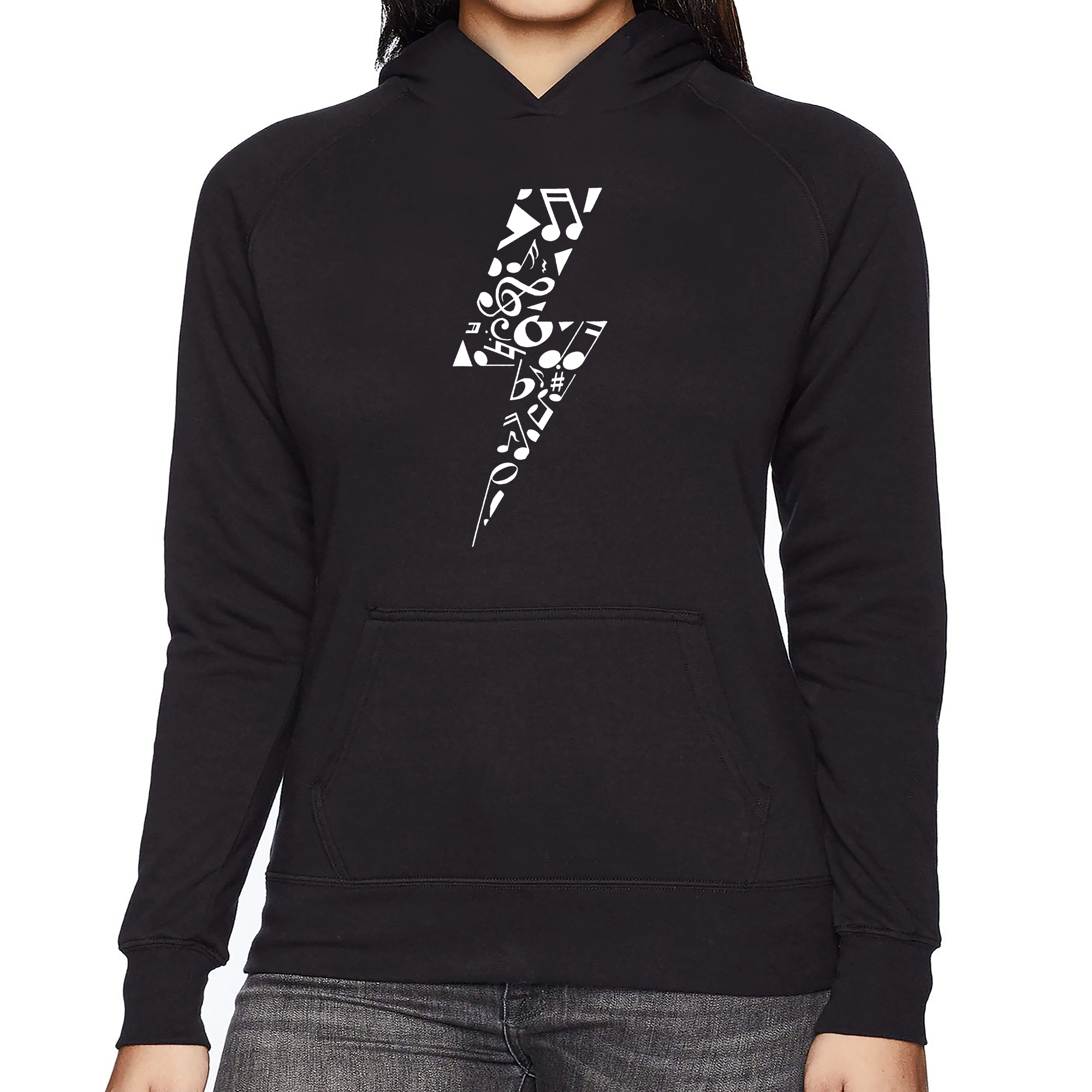 LA Pop Art Lightning Bolt - Women's Word Hooded Sweatshirt