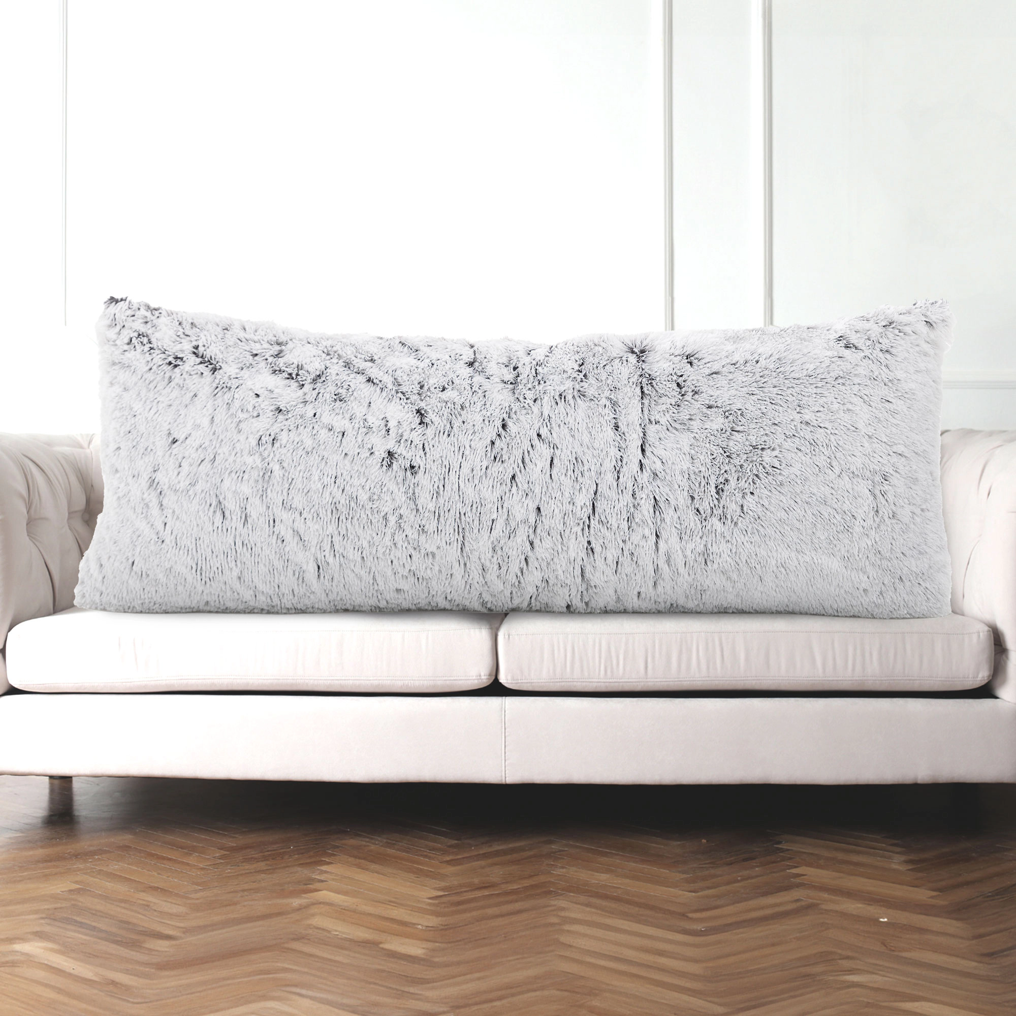 Cheer Collection 20 x 54-Inch Plush Shaggy Faux Fur Body Pillow with Insert and Washable Cover