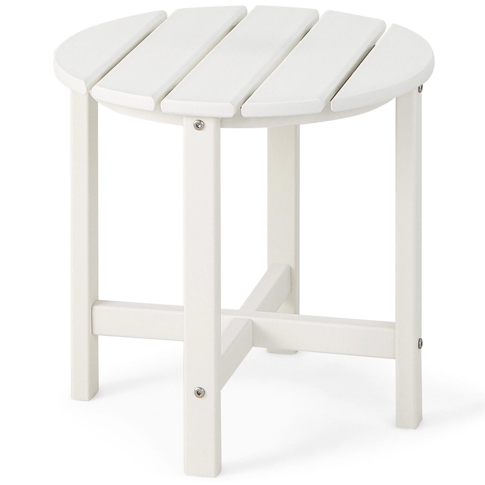 SUGIFT 18-in Round Weather-Resistant HDPE Adirondack Side Table 110-lb Capacity 18-in Tall Single Table White