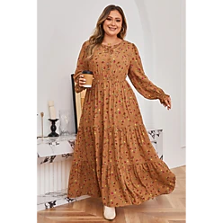 jcpenney brown dress Threaded Pear Women's Kelly Hem Puff Sleeve Dress, Color: JcPenney Misses Robe Vintage Velour