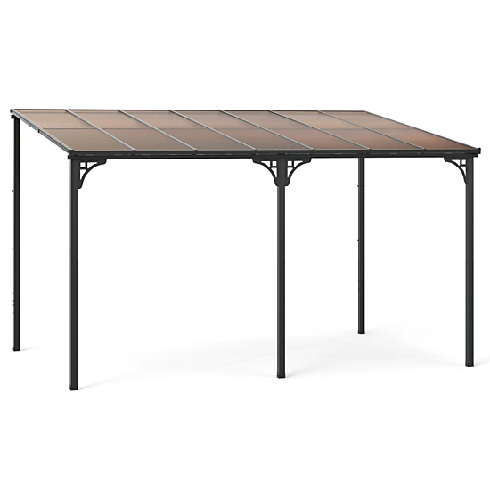 Hivvago Outdoor Wall-Mounted Pergola with Polycarbonate Roof