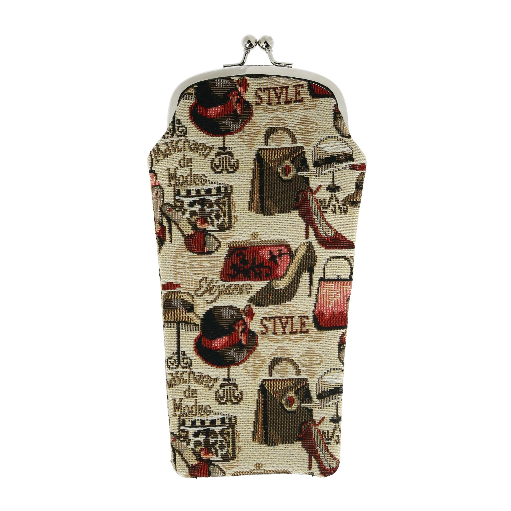 CTM Women's Boutique Print Tapestry Glasses Case