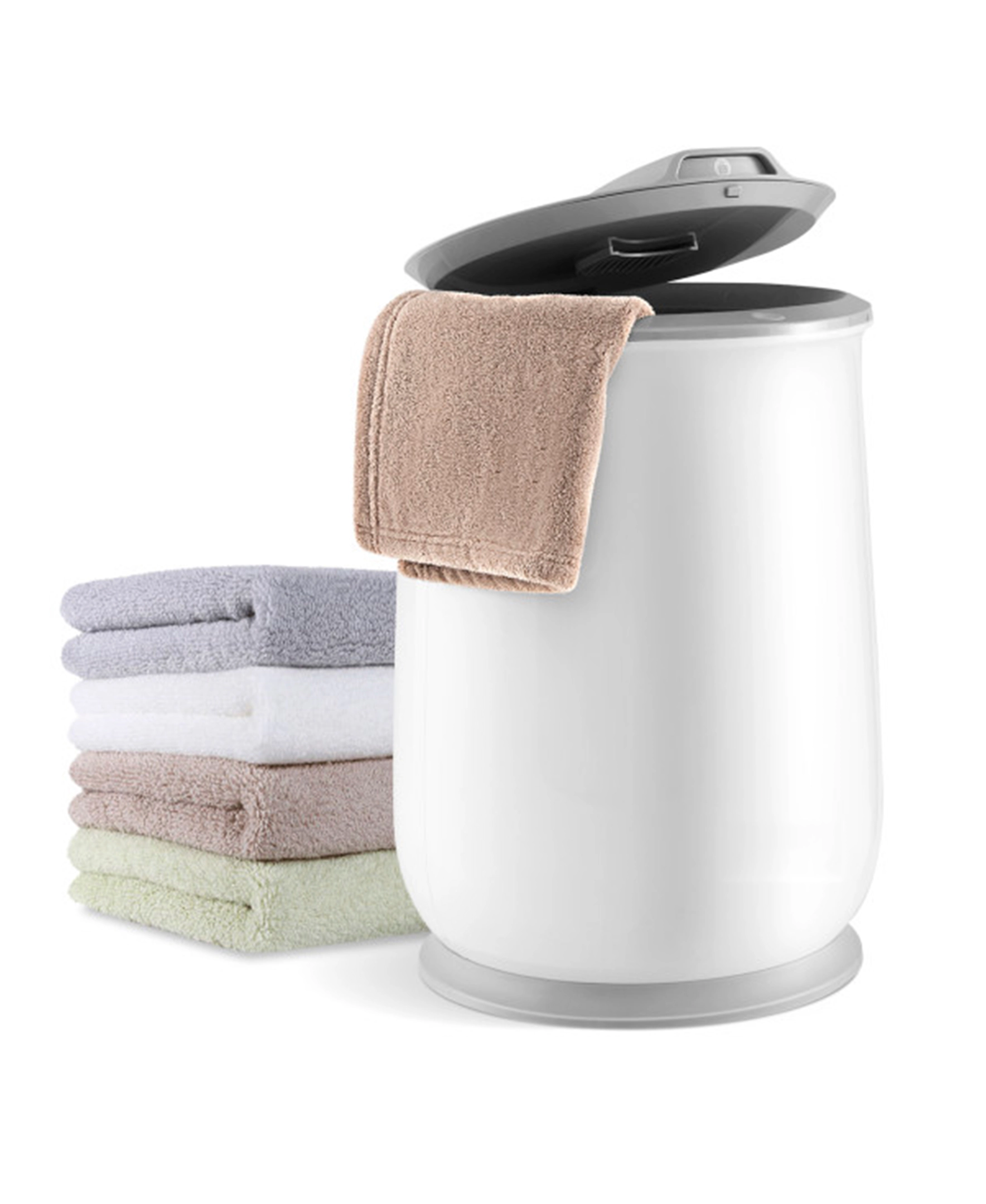 SUGIFT Fast Heating 5.5-Gallon Towel Warmer Bucket with Auto Shut Off 13.5-in Wide Bathroom Towel Warmer White and Gray