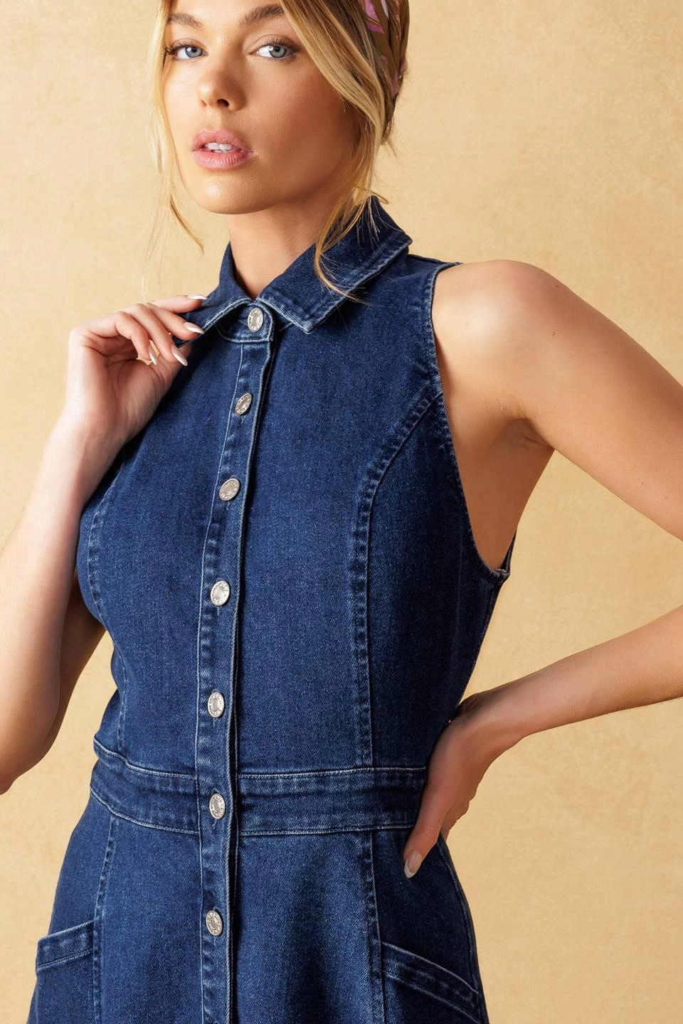 TRUEDAMES Women Cool Girl Denim Midi Dress