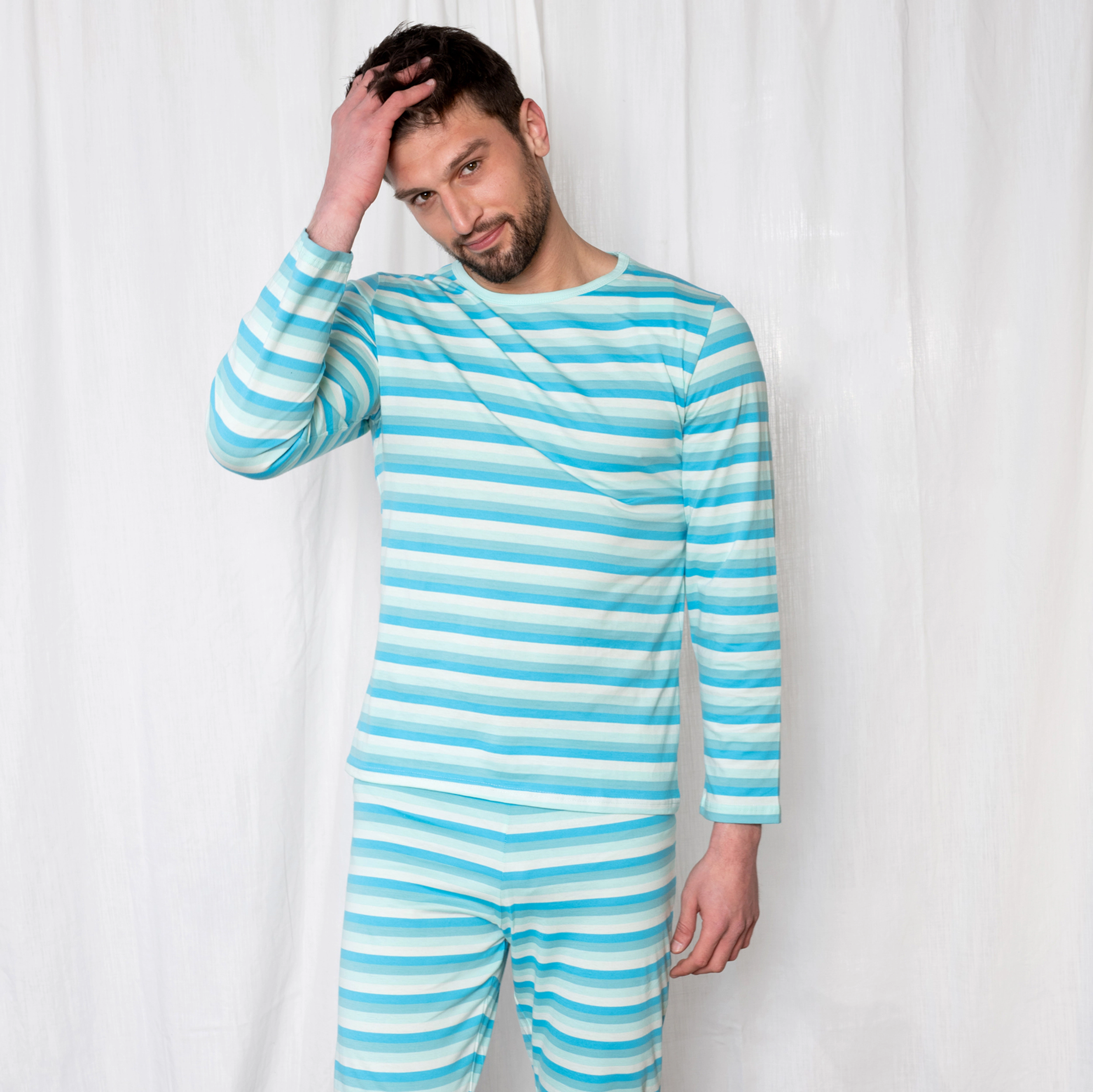 Mens 2-pc. Long Sleeve Cotton Loose Fit Print Pajamas