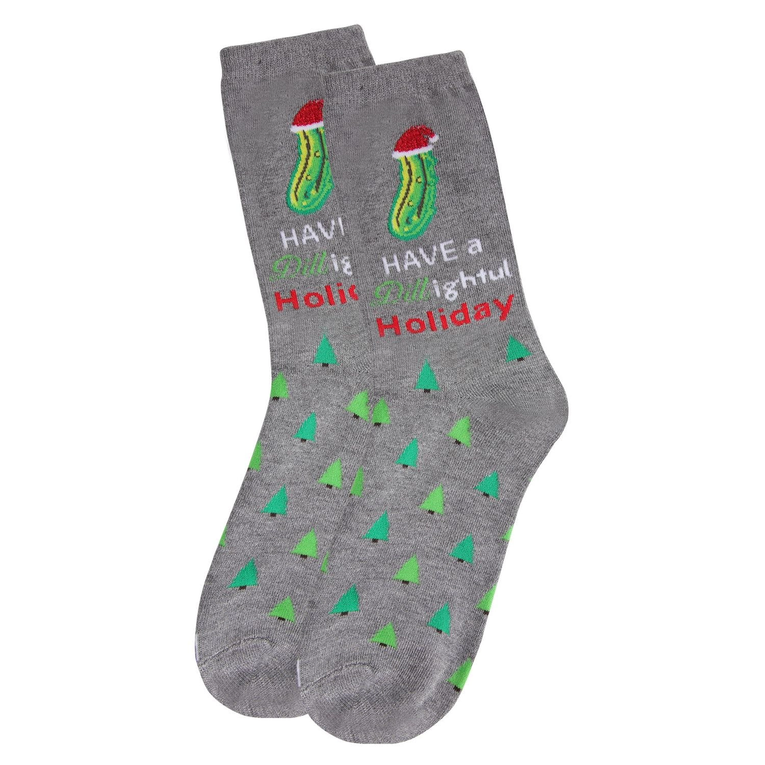 MeMoi Women's Dill-ightful Holiday Crew Socks