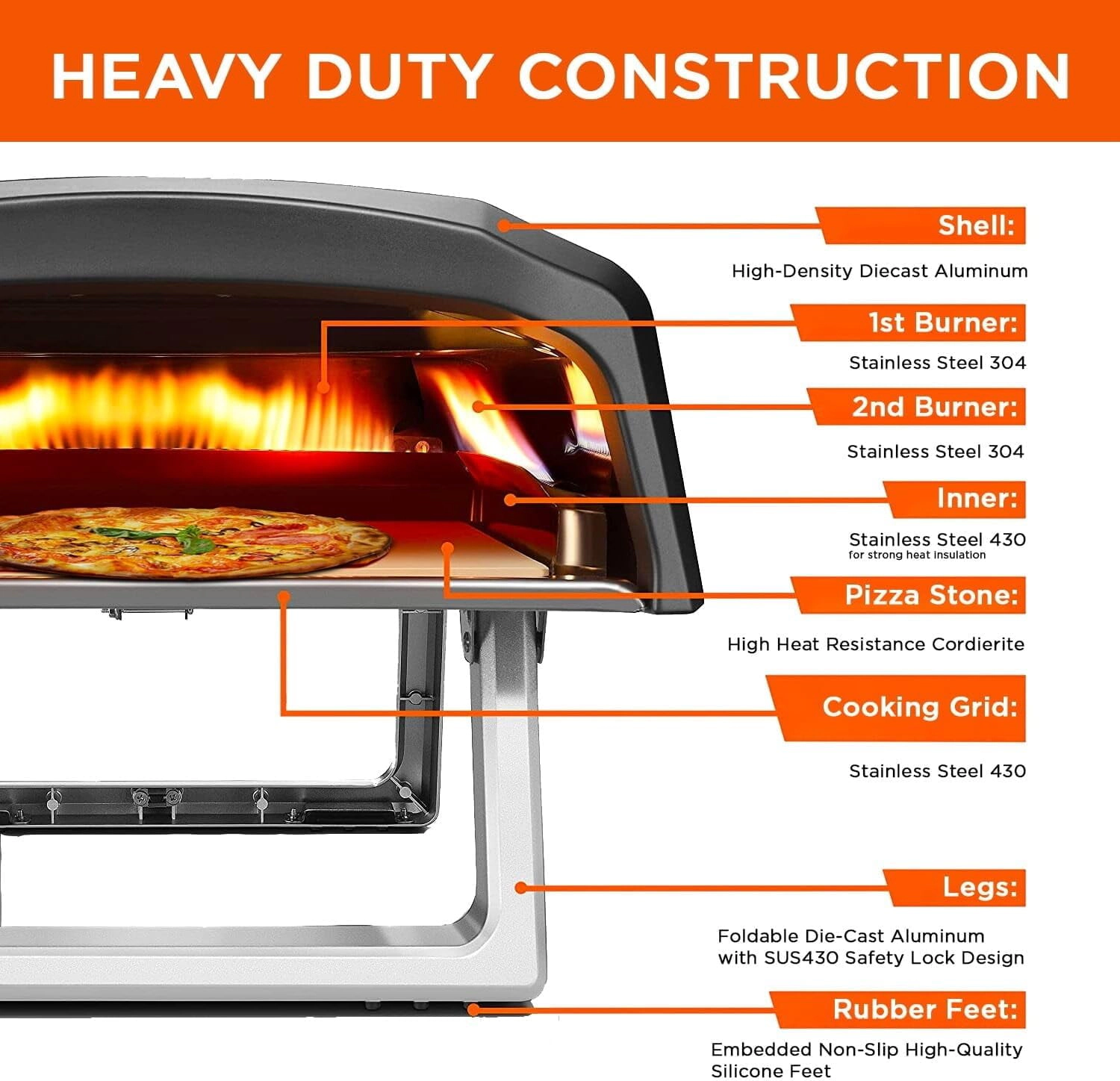 Commercial Chef 12 Inch Outdoor Pizza Oven With Accessory Bundle