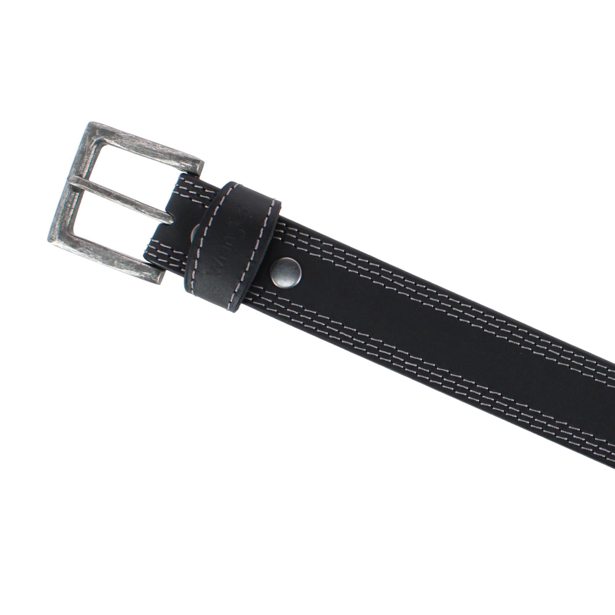 Wrangler Men's Crazy Horse Leather Belt with Removable Buckle