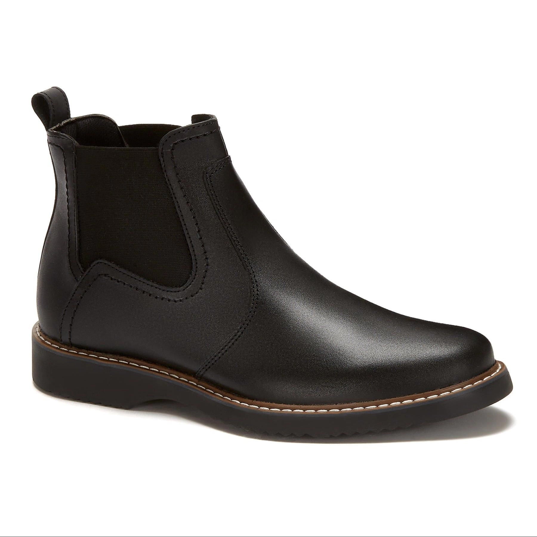 Ferrato Mens Leather Slip-On Boots - Durable Rubber Sole
