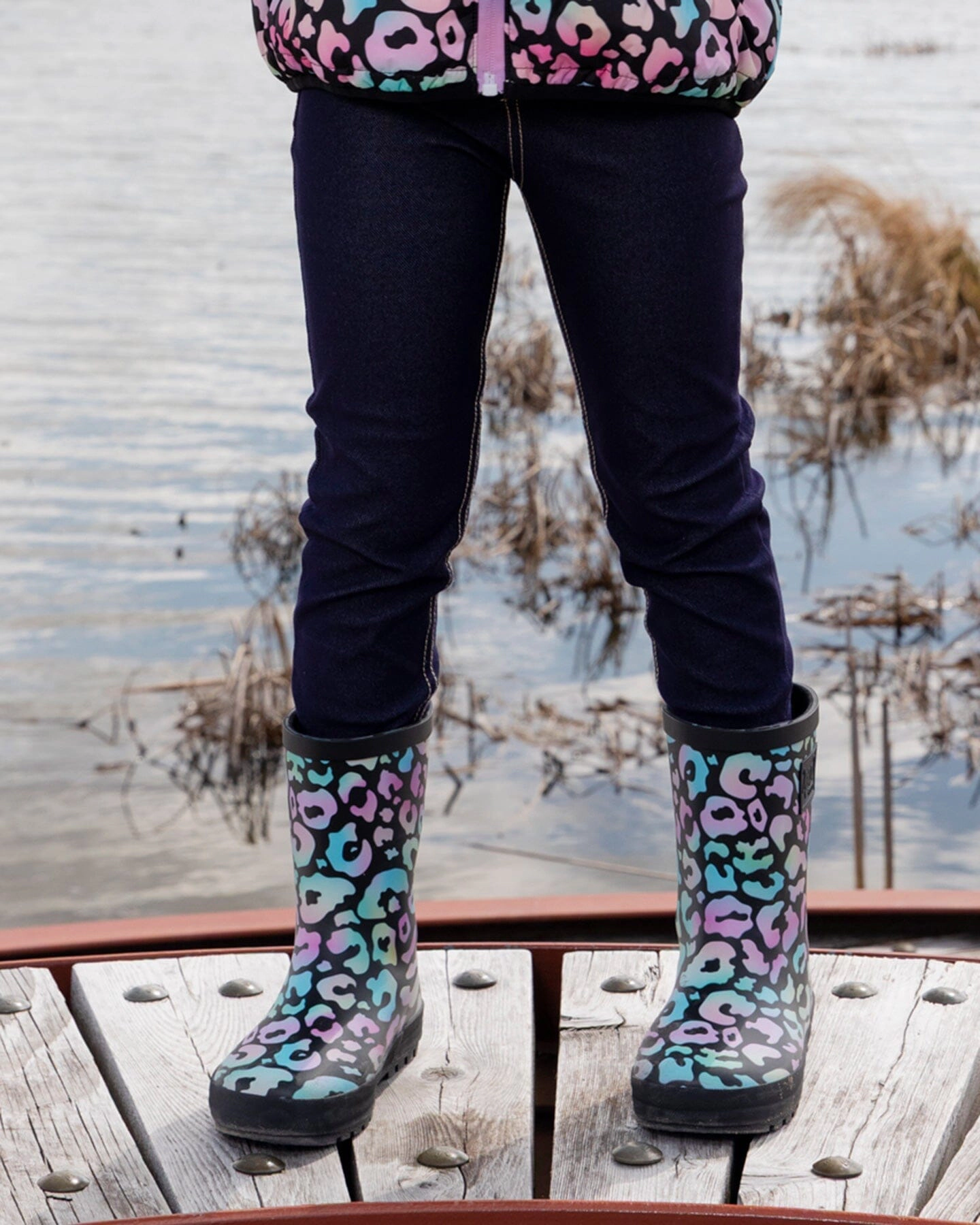Deux par Girls Rain Boots Rubber Animal Print
