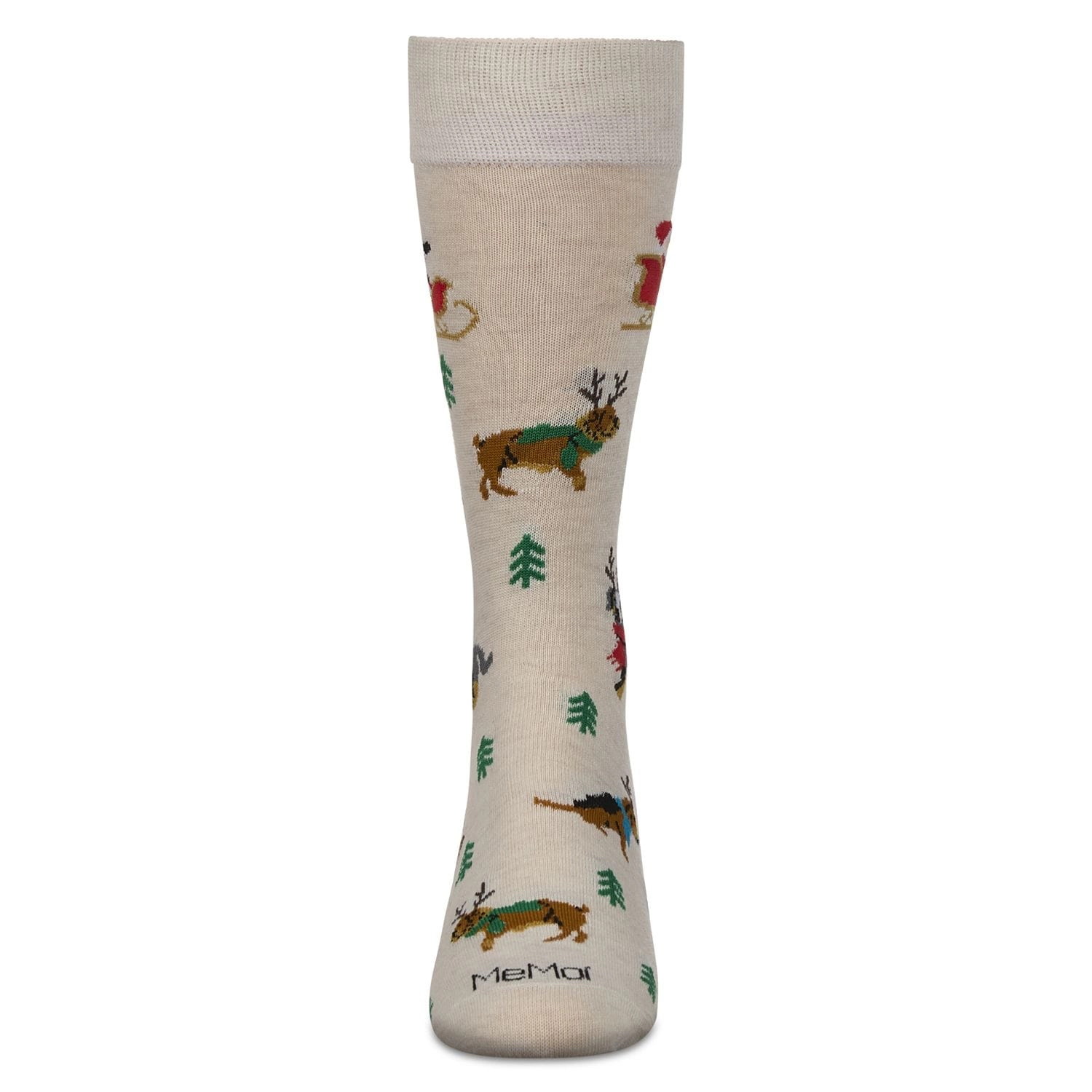 MeMoi Men's Reindeer Pups Holiday Crew Socks