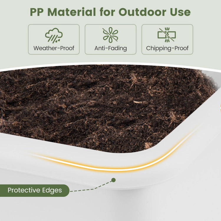 Hivvago 2 Pieces Raised Garden Beds Self-Watering Planter Box with Detachable Legs and Drainage Hole