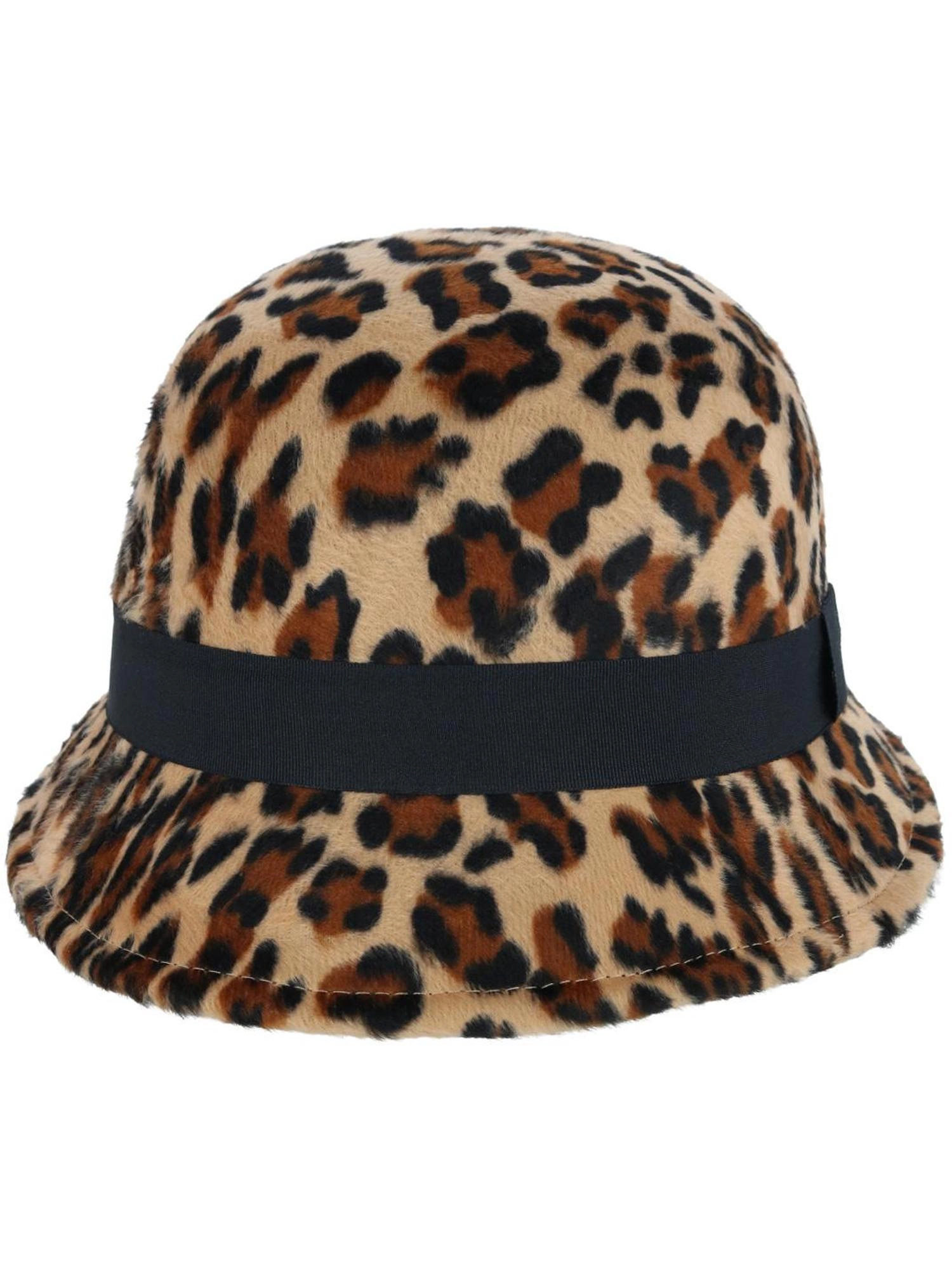 Epoch Hats Company Women's Leopard Print Cloche Hat with Grosgrain band