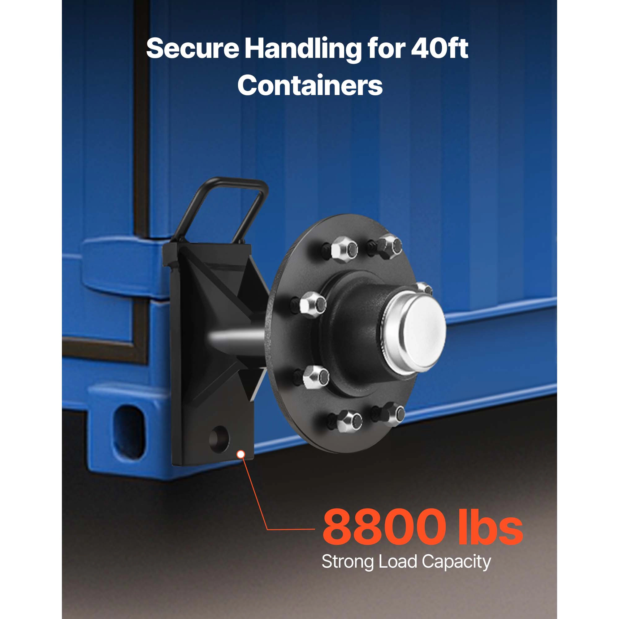 HONGGE Heavy Duty Shipping Container Wheels Kit with Ratchet Tie Down Axle Moves 20 ft - 40 ft Secure Transport for