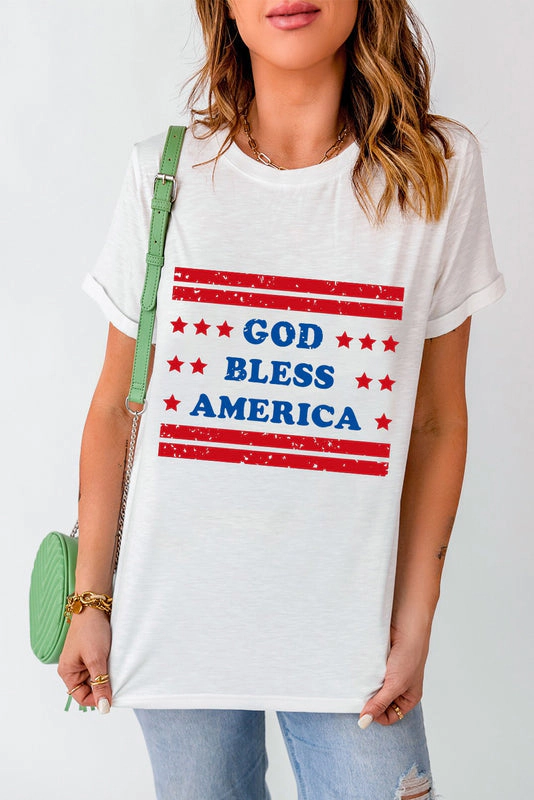 Threaded Pear Womens Americana Tee Duo - Patriotic Long-Sleeve Graphic Tees
