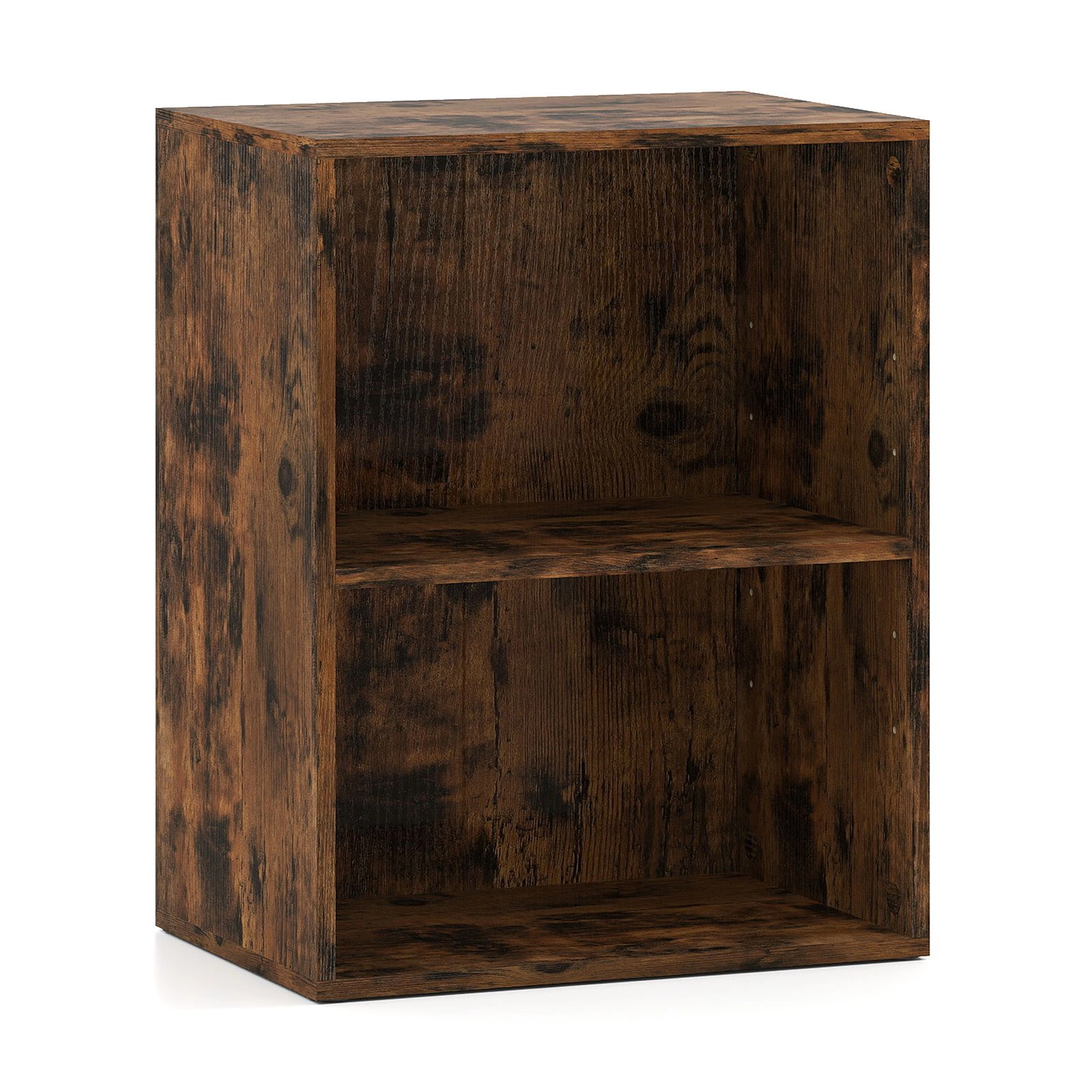 SlickBlue 2 Tier Cube Bookcase With Adjustable Storage Shelf