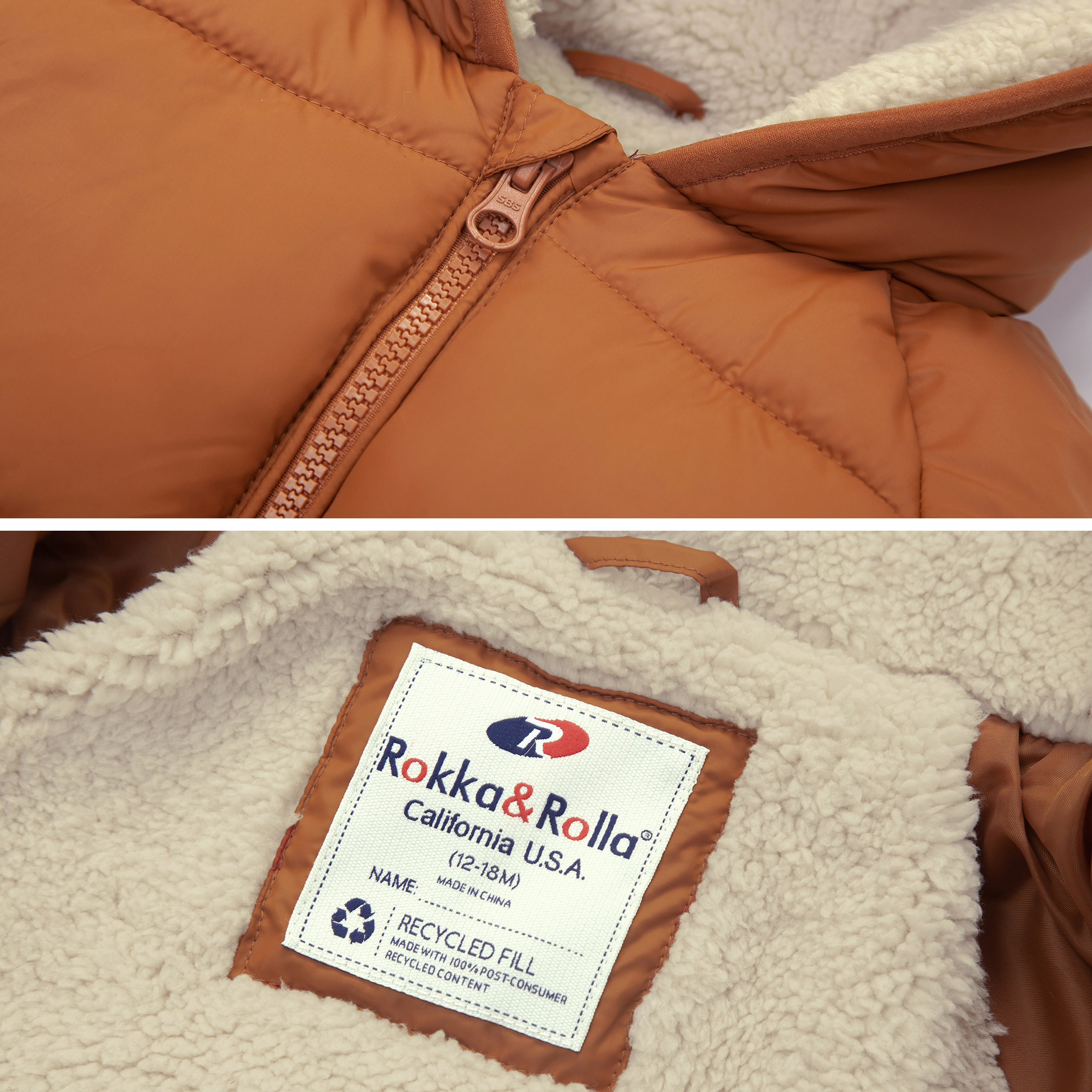 Rokka&Rolla Baby Boys Fleece-Lined Puffer Jacket