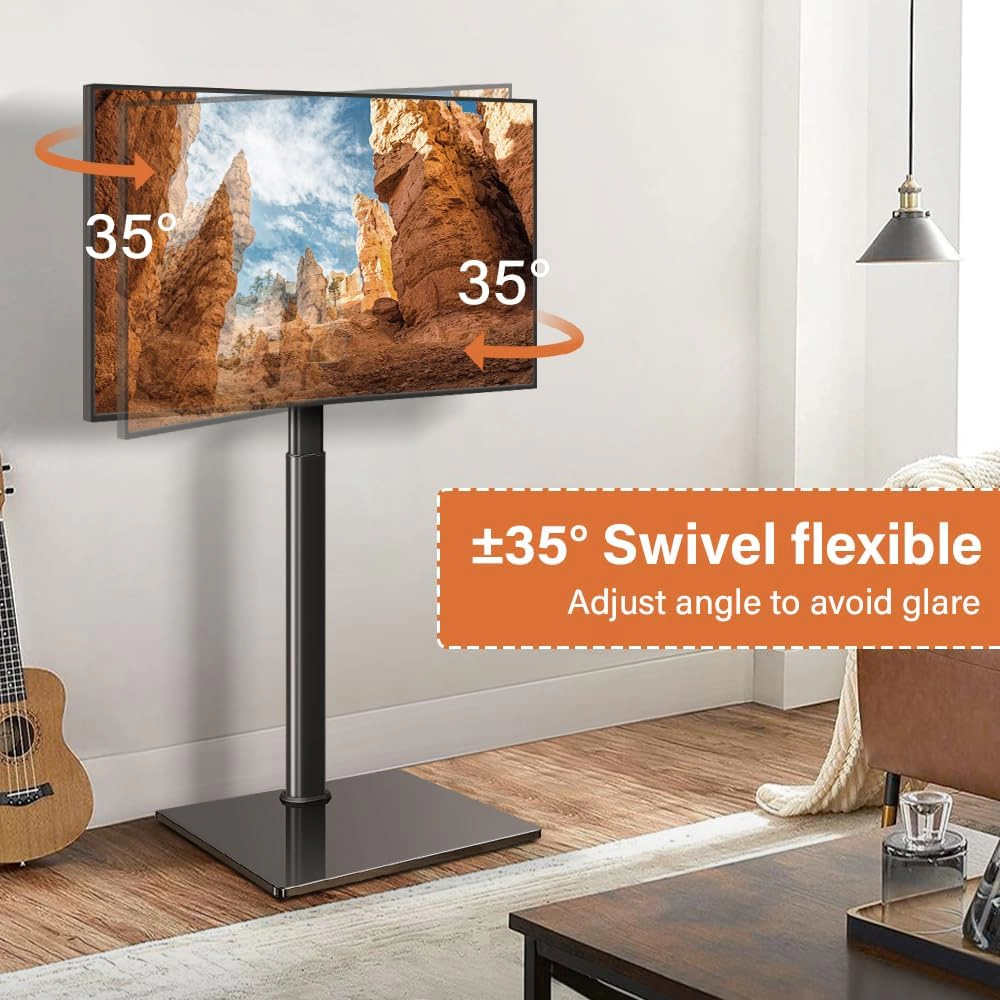 KKTONER Universal Floor TV Stand for 27 to 65 Inch TVs, Height Adjustable, Swivel, Max VESA 400x400mm, Holds up to 88 lb