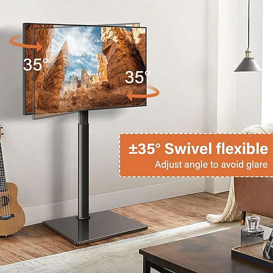 KKTONER Universal Floor TV Stand for 27 to 65 Inch TVs, Height Adjustable, Swivel, Max VESA 400x400mm, Holds up to 88 lb