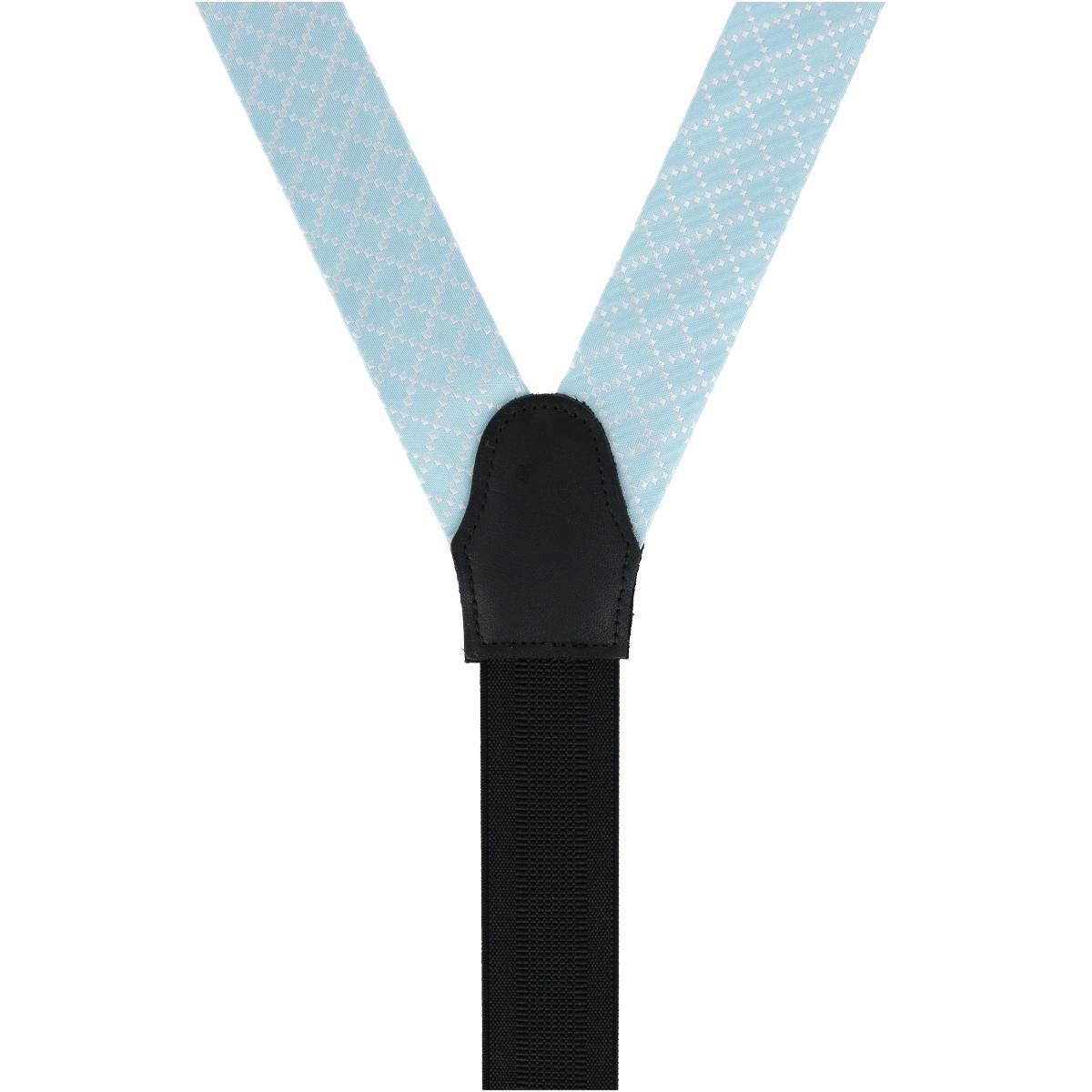 Trafalgar Men's Rowan Geometric Pattern Silk Button End Suspenders