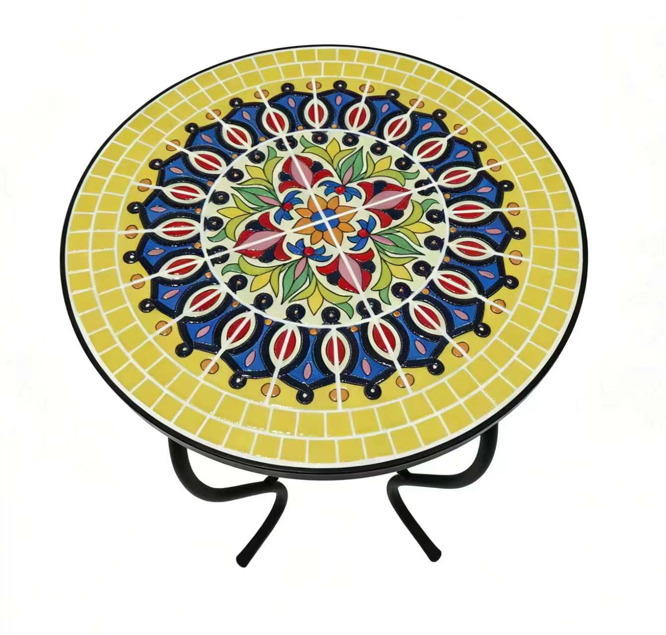 Jiallo Monarch Papillon Garden Tiles Accent Table