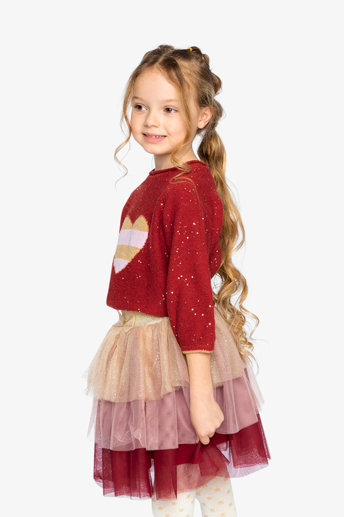 Deux par Deux Girls 3/4 Sleeve Knitted Sweater