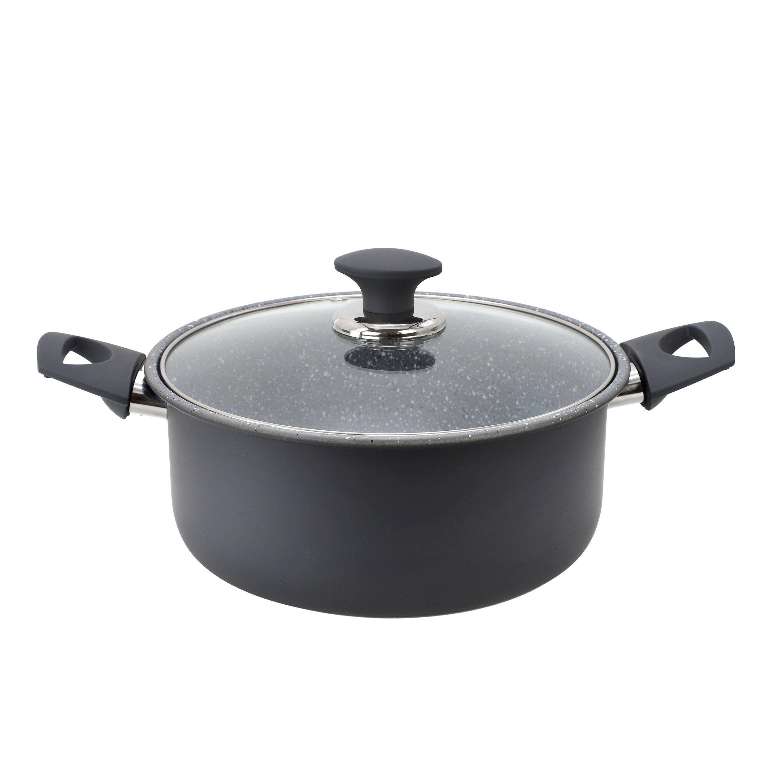 Gibson Home Clipperton 4.4 Liter Speckled Grey Nonstick Steel Dutch Oven with Lid