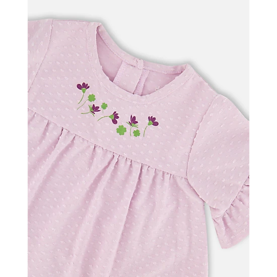 Deux par Deux Girls Jersey Tunic and Cotton Capri Set and Printed Flowers