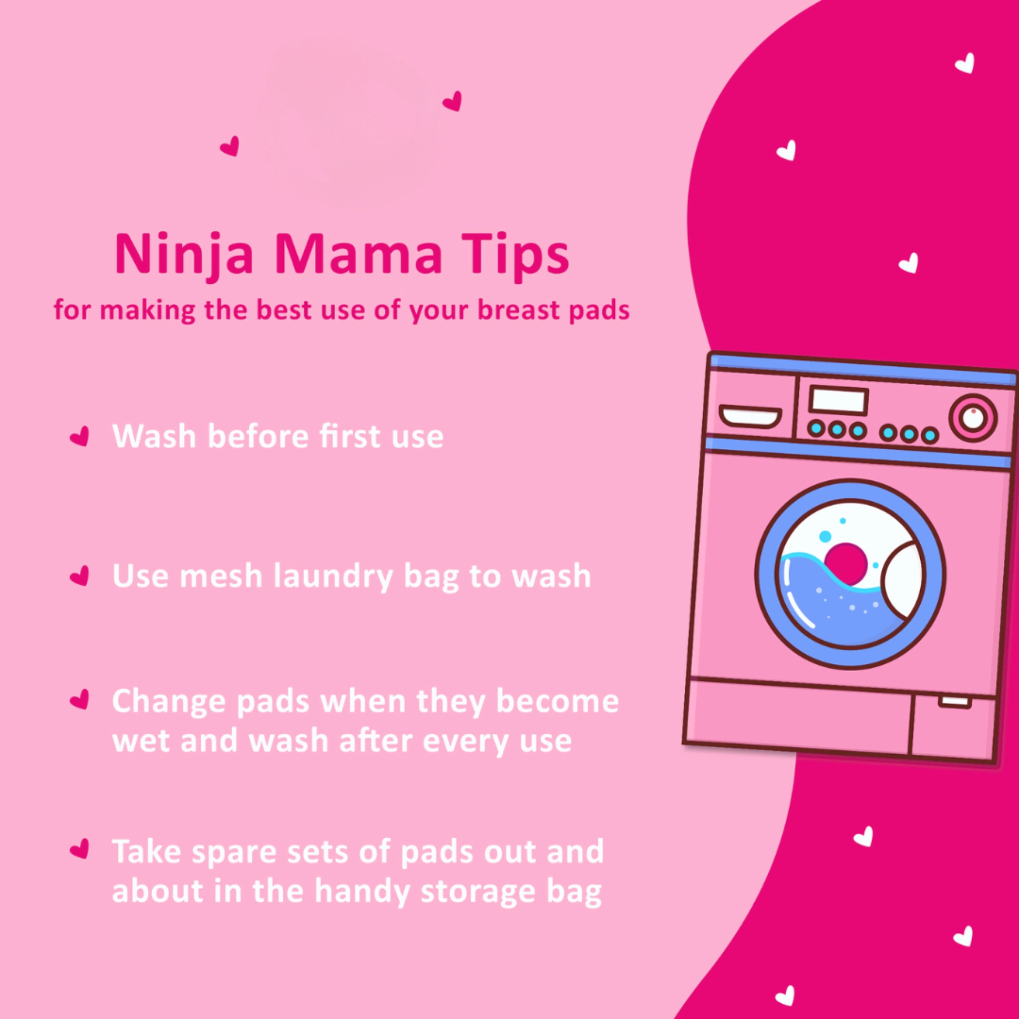 Ninja Mama Women's Super Soft Bamboo Washable Breast Pads - Pack of 14 - (7 Pairs)