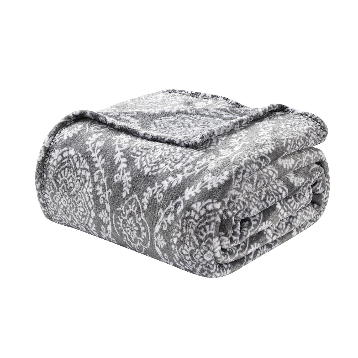 Plazatex Gracey Printed Luxurious Ultra Soft Lightweight Bed Blanket 102" x 90" Multicolor
