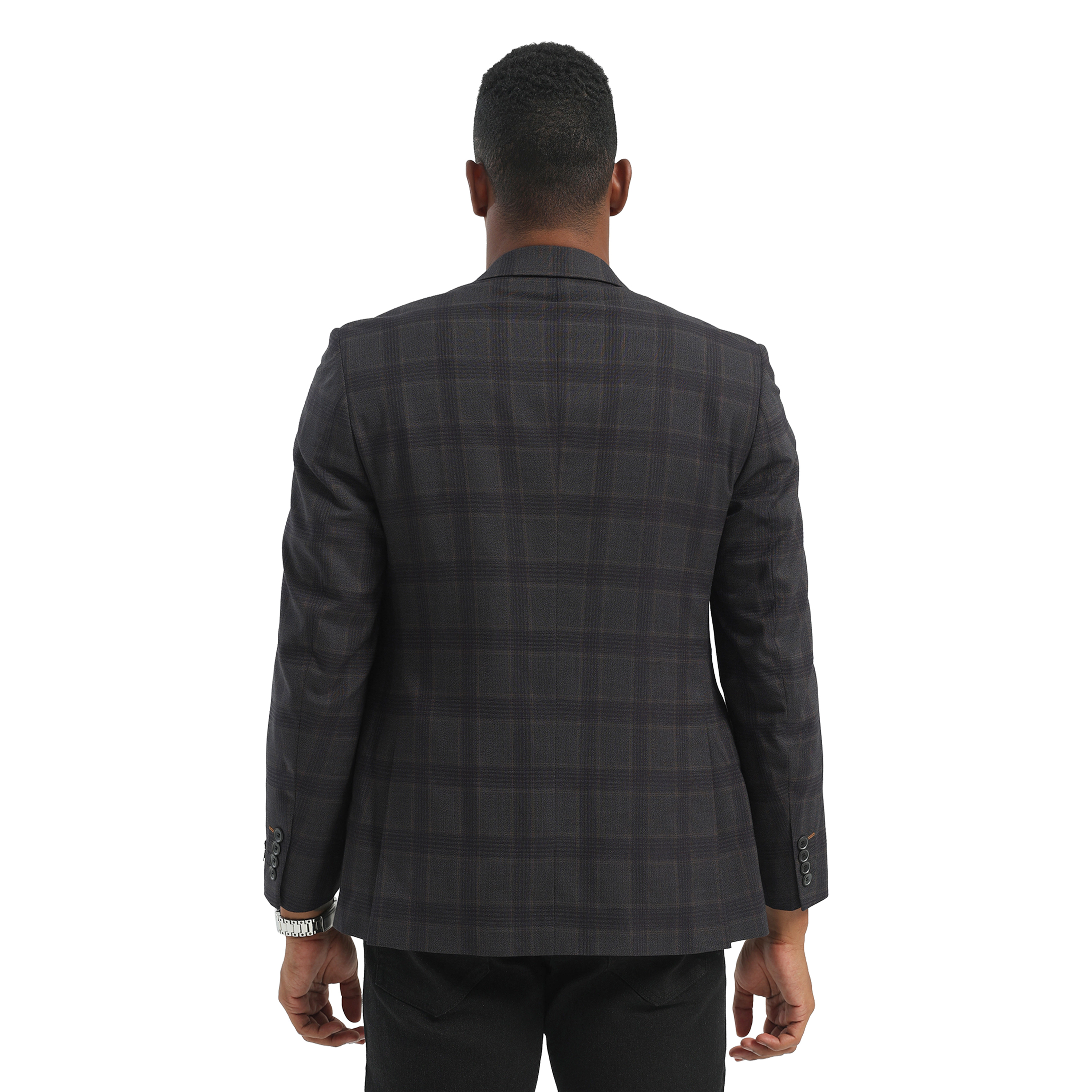 Tazzio Mens Slim Fit Plaid Windowpane Sport Coat, Business and Casual