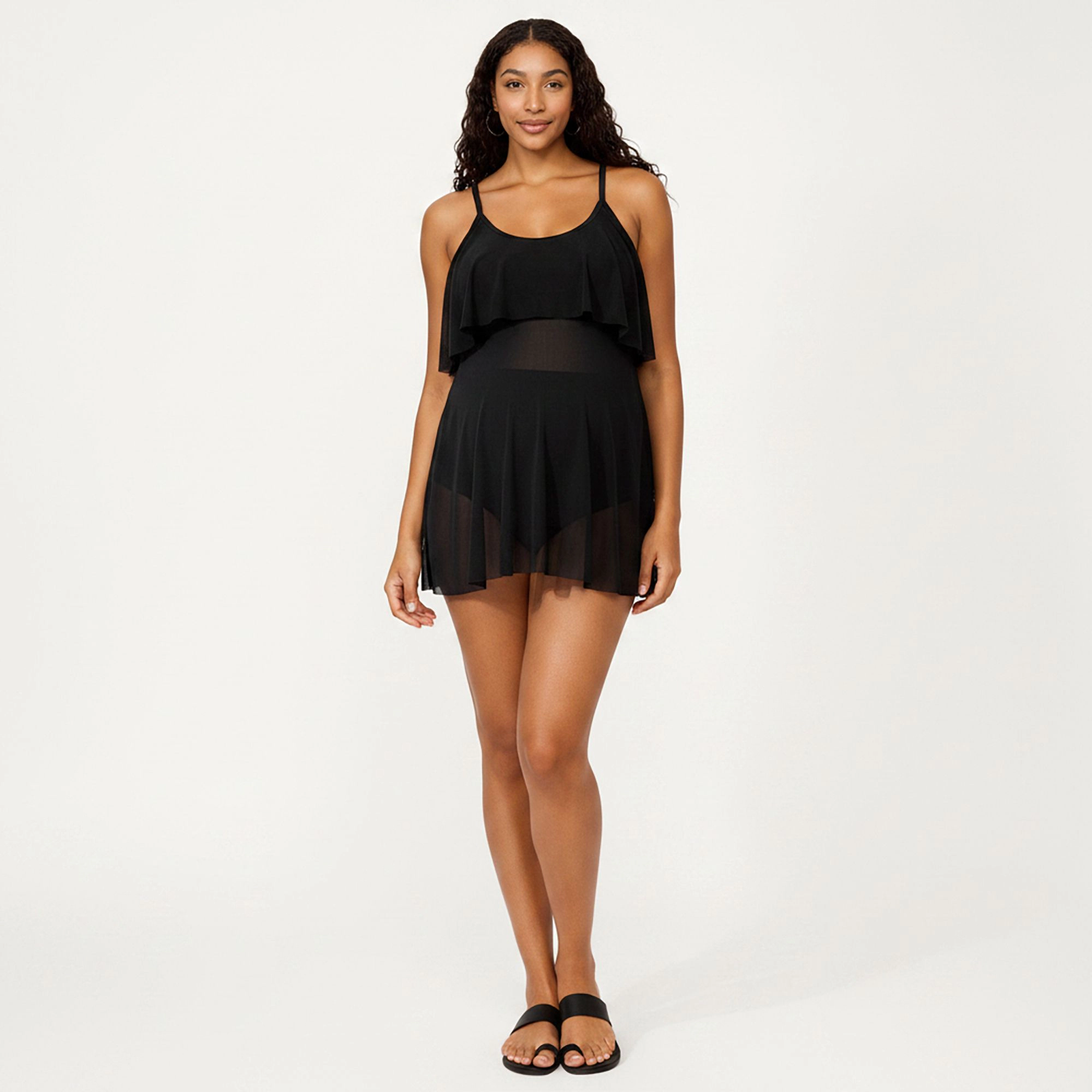 Anna-Kaci Women’s Maternity Two-Piece Swimwear Set Ruffled Halter Top High-Waisted Bottom