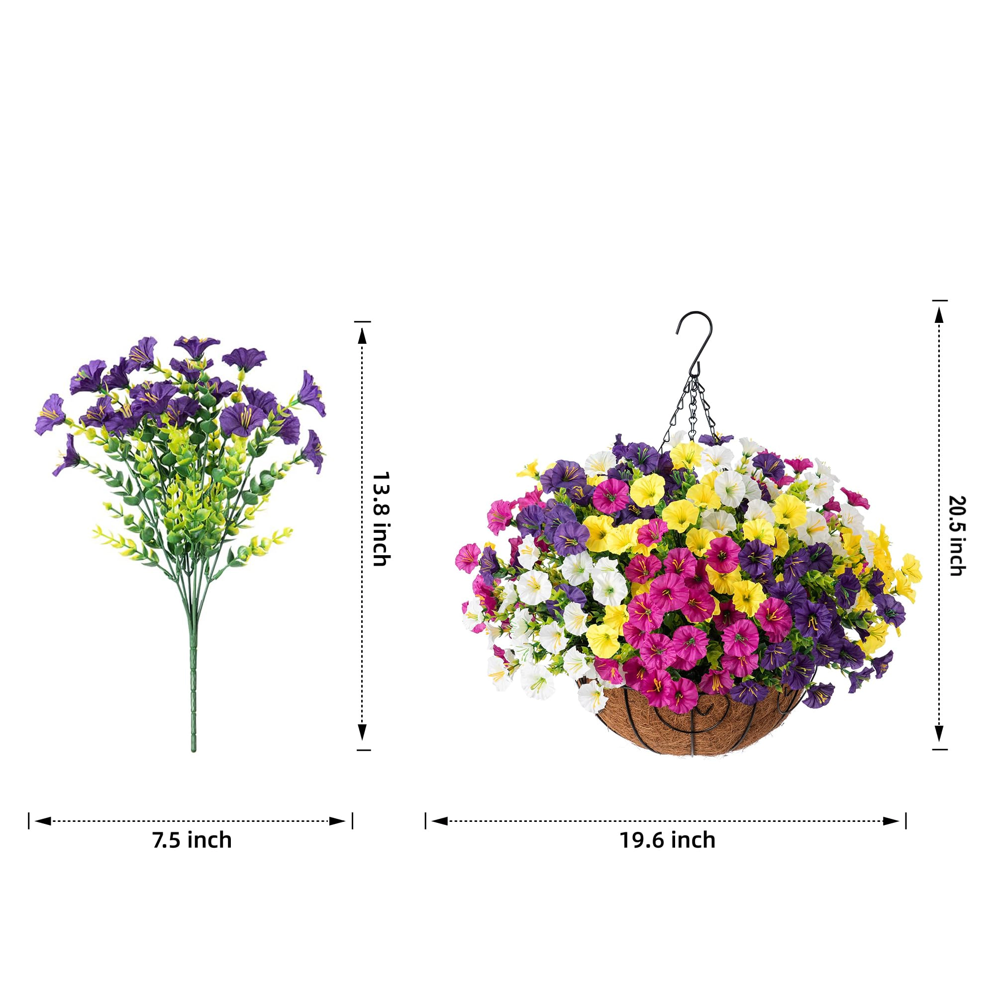 PUPWE Artificial Morning Glory Hanging Plants Outdoor