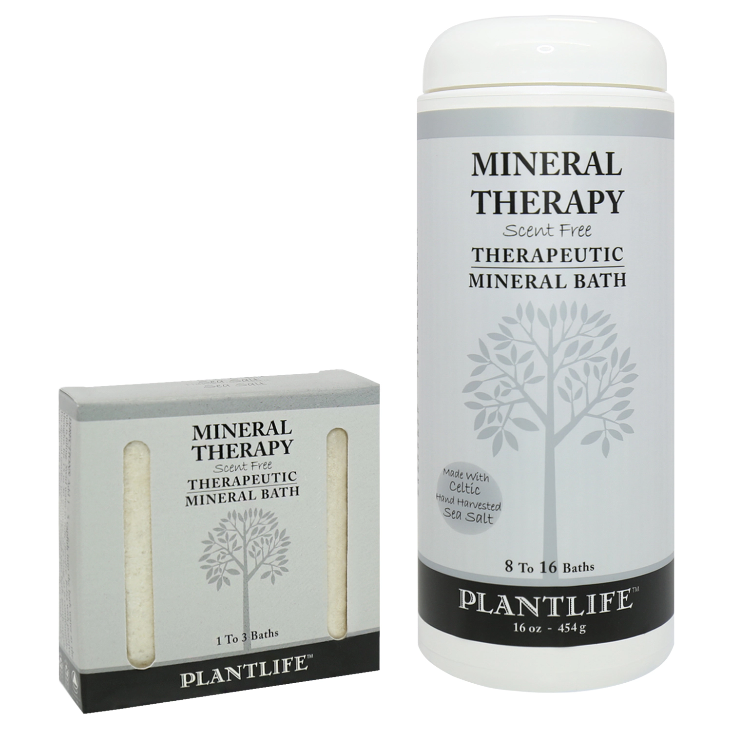 Plantlife Scent Free Bath Salt 2-Pack - 3 oz Each