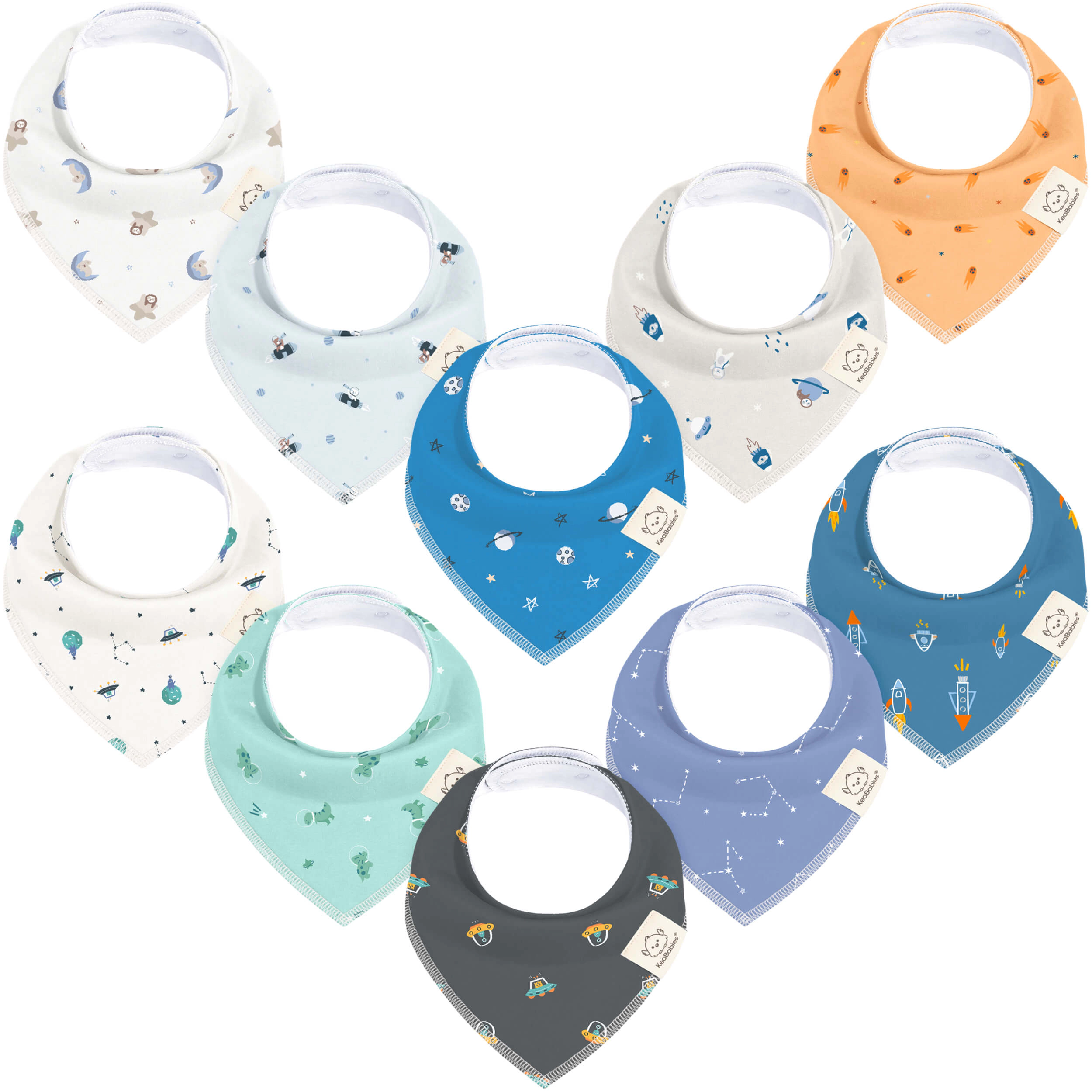 KeaBabies 10-Pack Organic Bandana Bibs