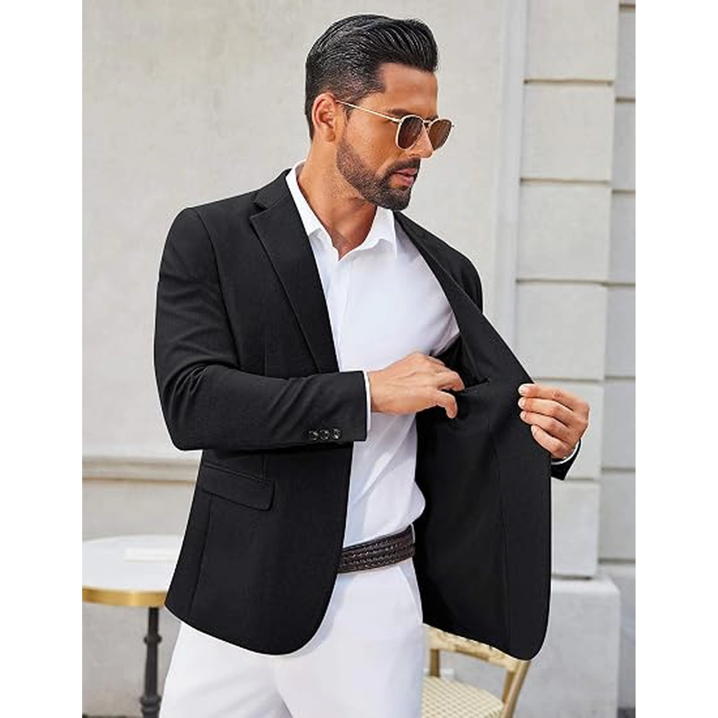 COOFANDY Mens Dressy Long Sleeve Blazer Notched Lapel One Button Slim Sport Coat