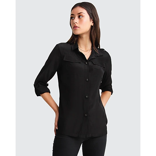 Belle & Bloom Womens Eclipse Rolled Sleeve Blouse