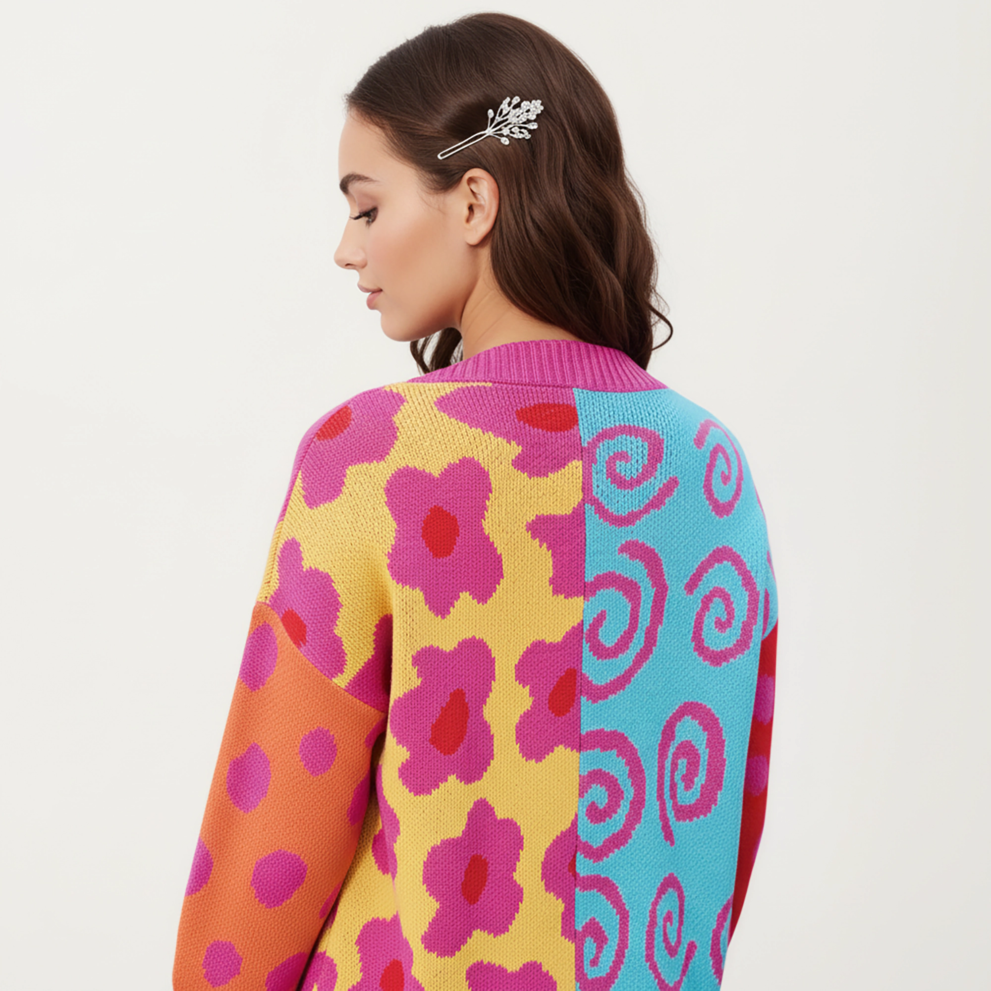 Anna-Kaci Women's Multi Pattern Open Front Cardigan with Long Sleeves, Soft Knit Texture and Relaxed Layering Fit