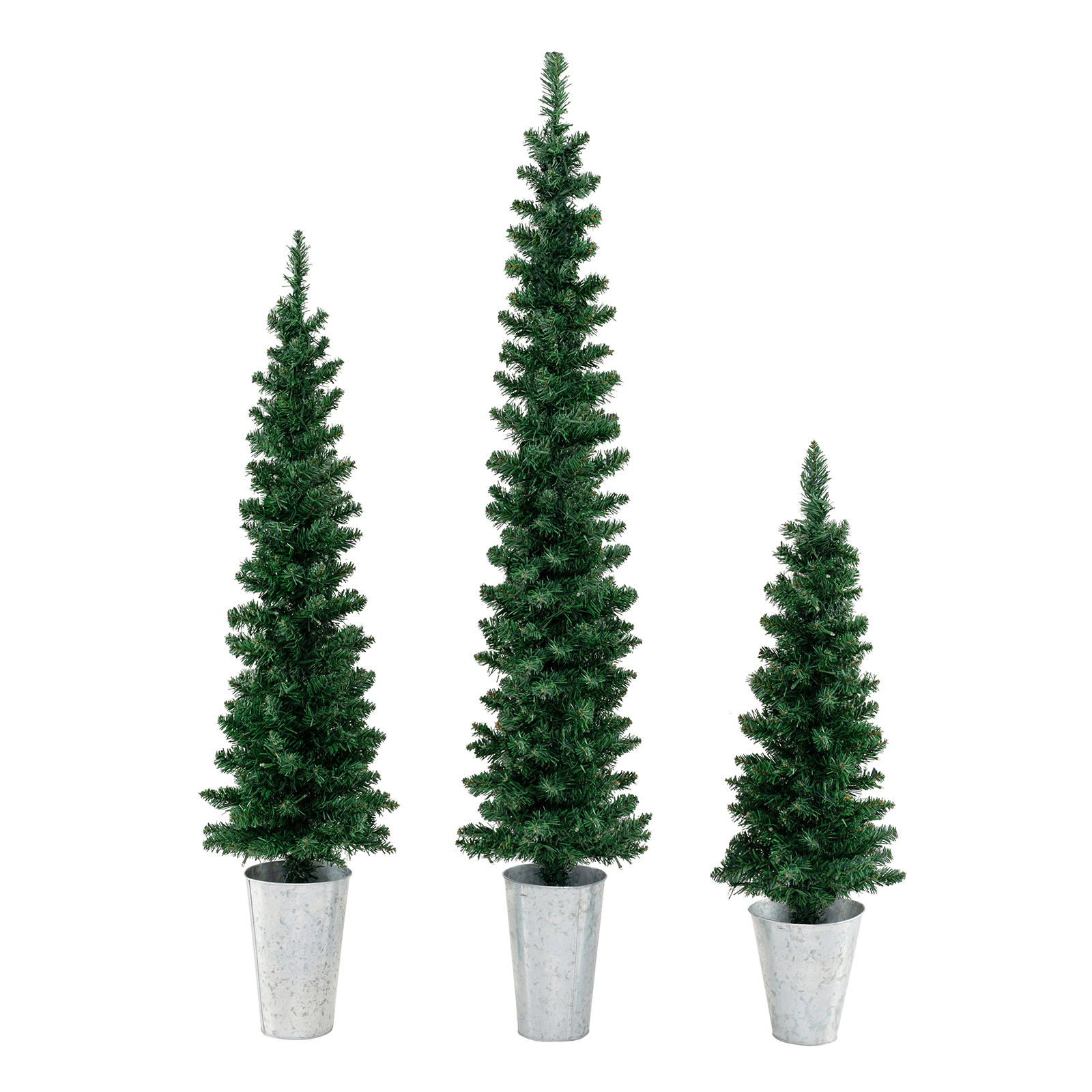 LJG Set of 3 Pre-Lit Artificial Christmas Trees with 230 Warm White LED Lights