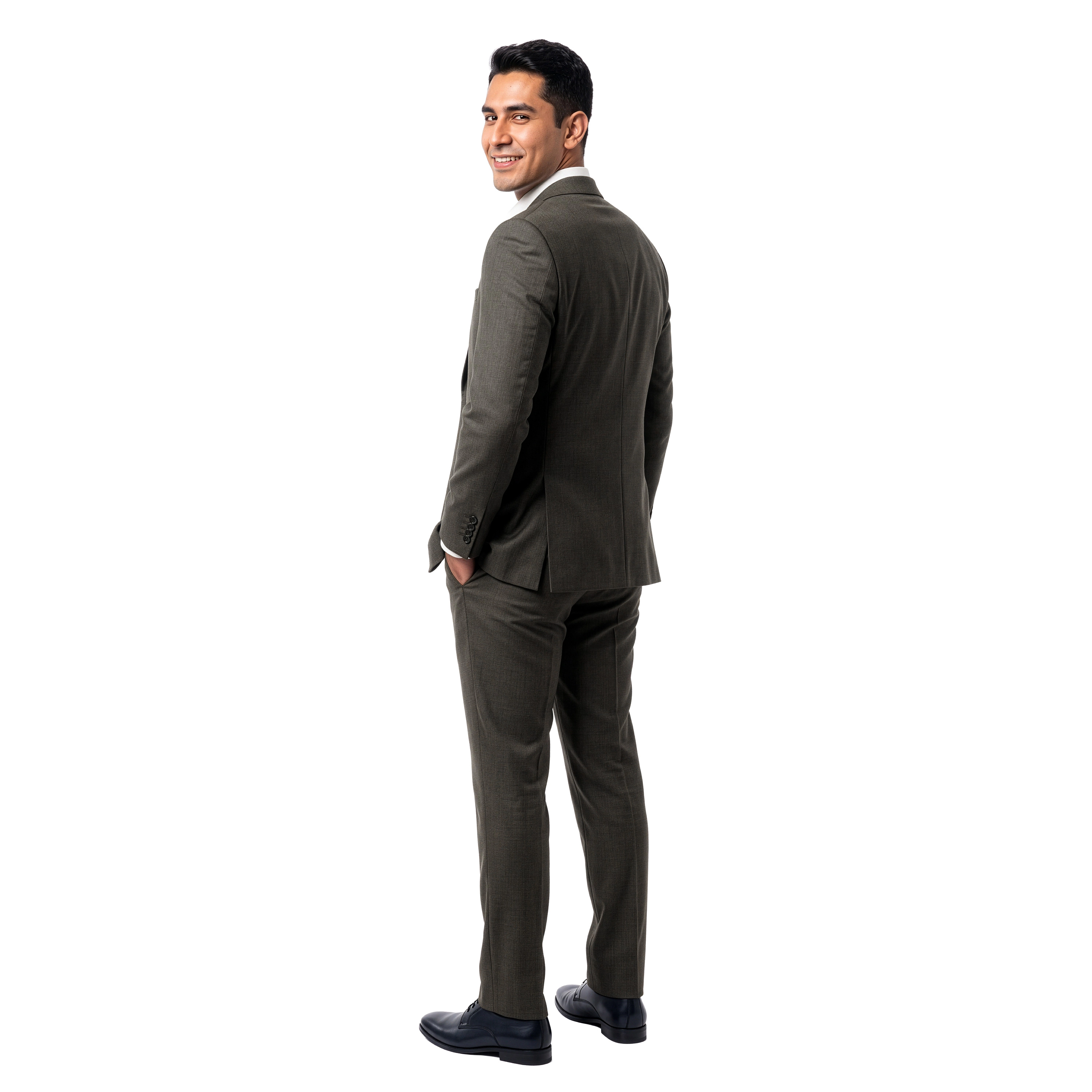 Tazzio Mens Slim Fit Peak Lapel 3 Piece Suit Set with Pick Stitch