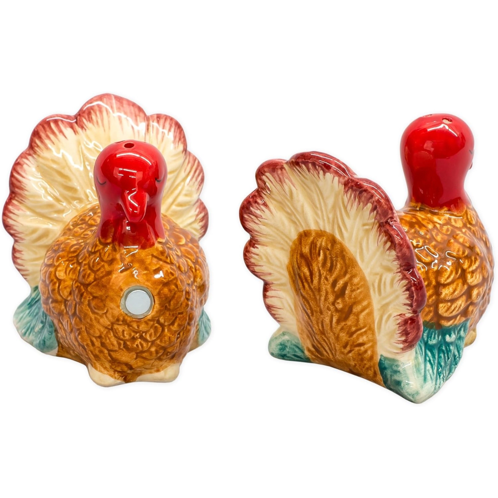 Pacific Giftware Turkey Magnetic Ceramic Salt & Pepper Shakers