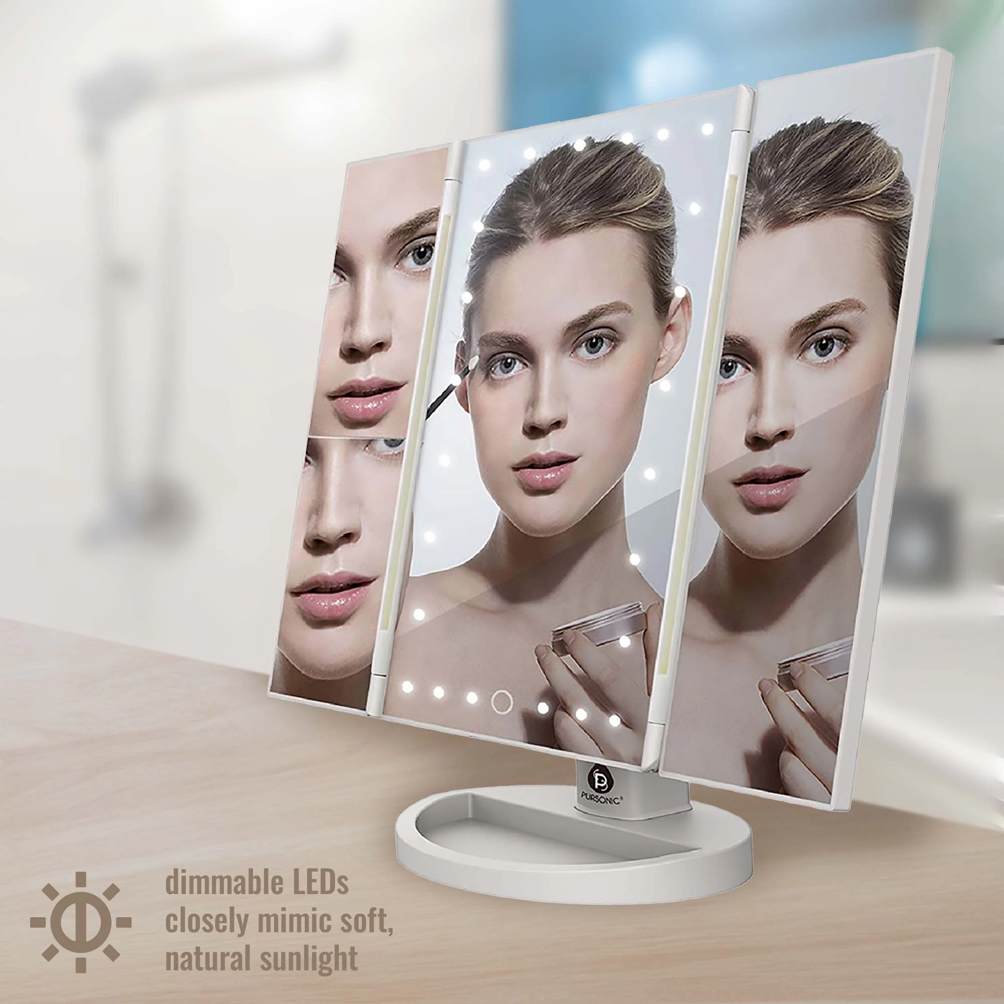 Pursonic Unisex Facial Care & Beauty Essentials Vanity Mirror, Facial Steamer & Skincare Bundle
