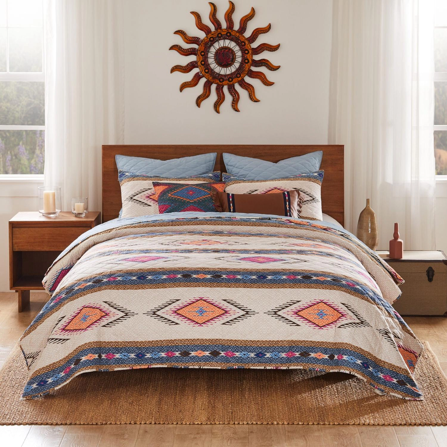 Greenland Home Fashions Cheyenne Luxurious Modern Design 3 Piece s Quilt Set Spirit