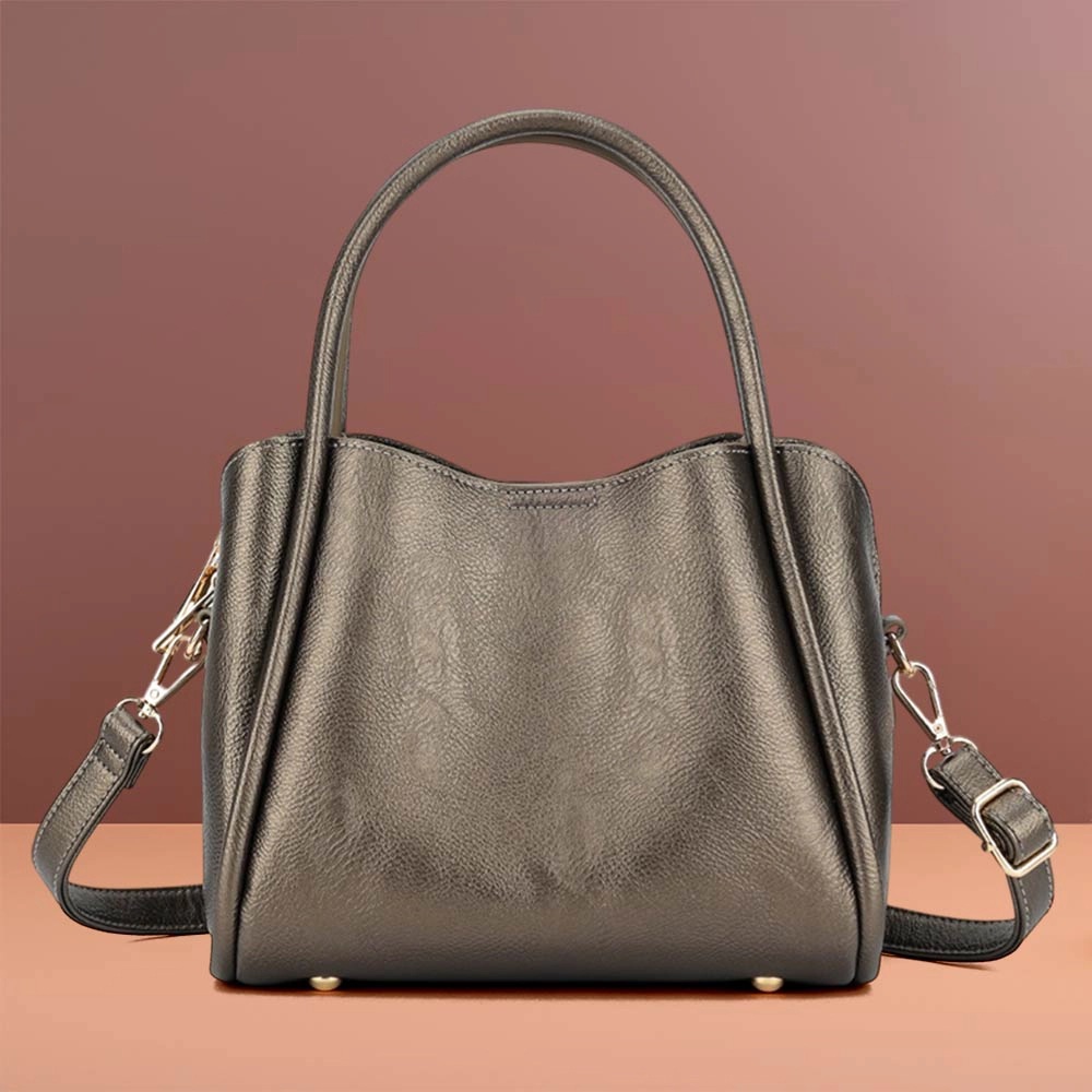 Fashnzfab Faux Leather Structured Top Handle Crossbody Handbag