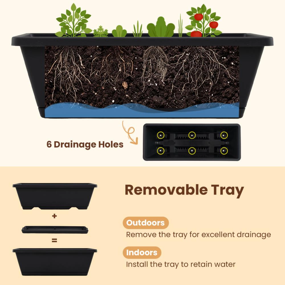 Hivvago 5-Tier Vertical Raised Garden Bed with Drainage Holes for Patio