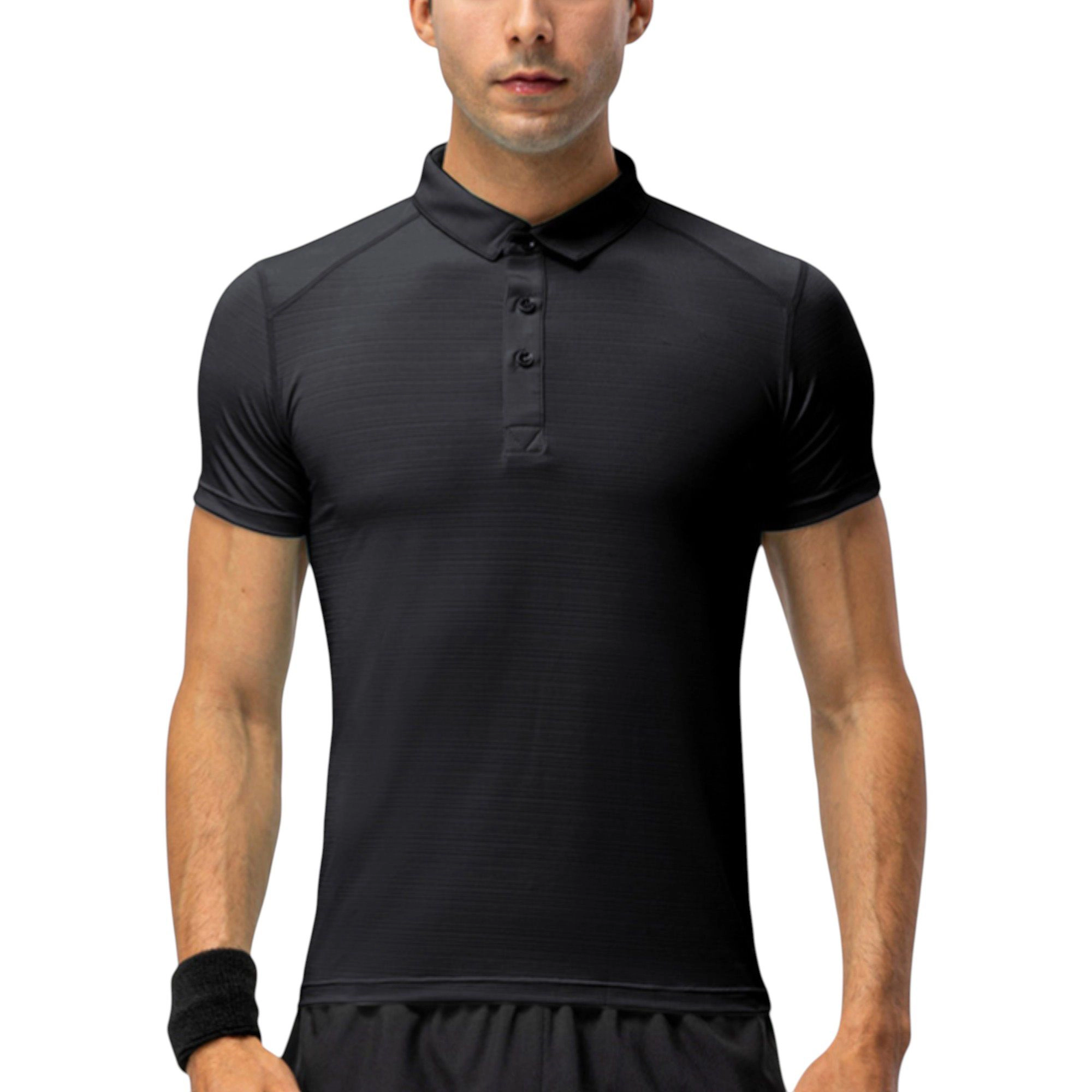 Anna-Kaci Men's Athletic Fit Polo Shirt with Short Sleeves and Three-Button Placket for Casual Sport Styling