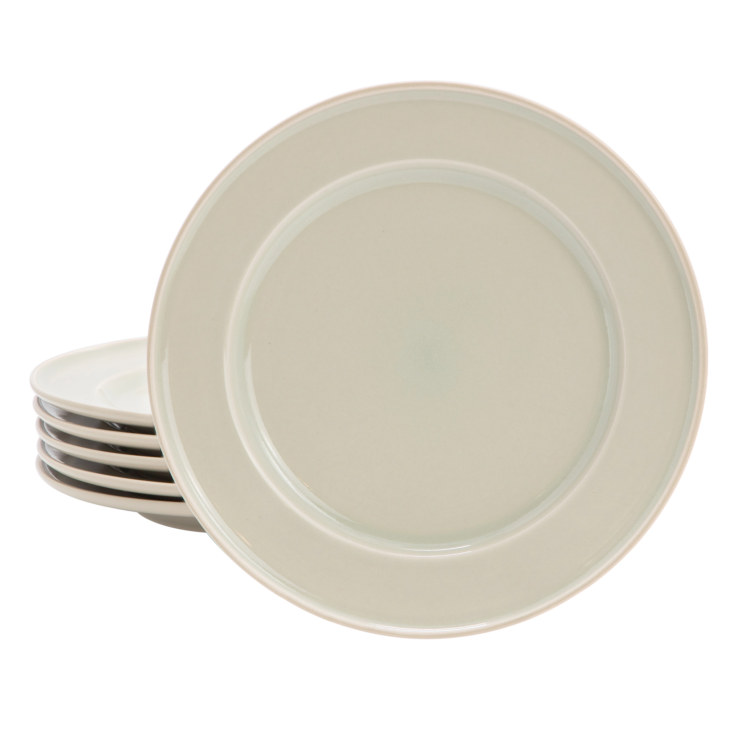 Gibson Home Hometown Diner 8 Piece 11 Inch Dinner Plate Set in Banded Green